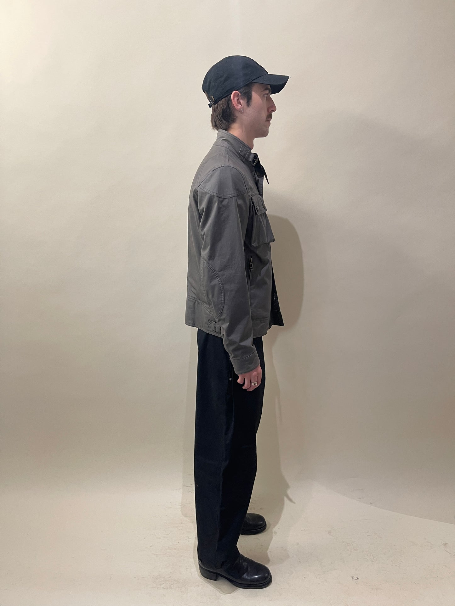 Belstaff Dark Grey Waxed Cotton Racemaster Jacket 38