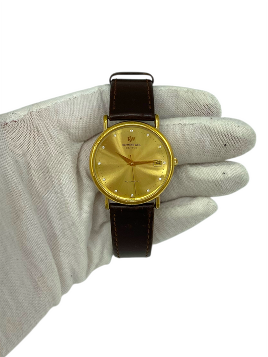 Raymond Weil 18K Gold Electroplated Round Watch