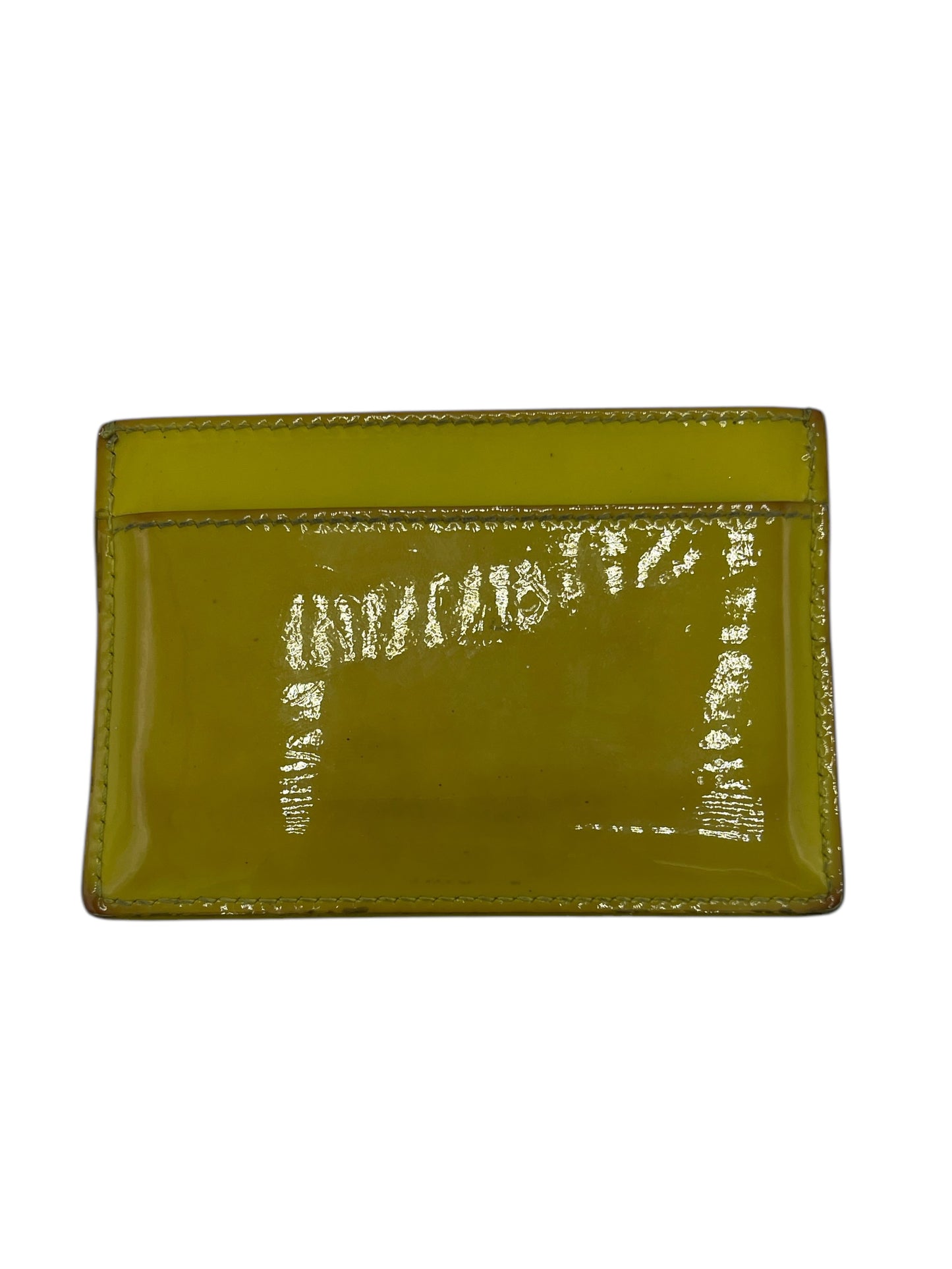 Yves Saint Laurent Yellow Patent Leather Belle De Jour Card Holder