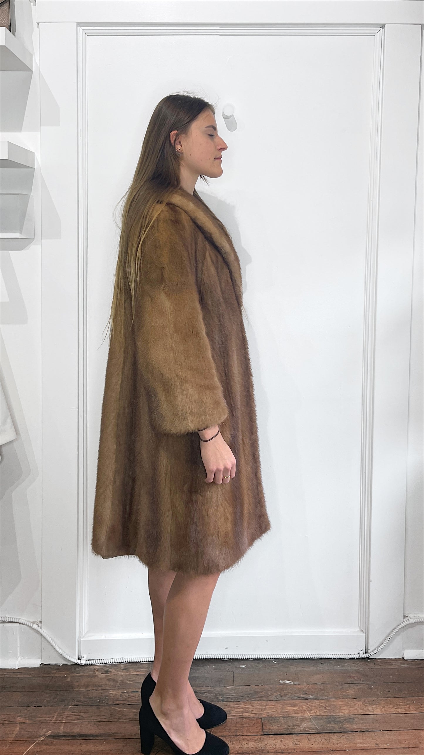 Unbranded Caramel Brown Mink Overcoat Extra Small - XS