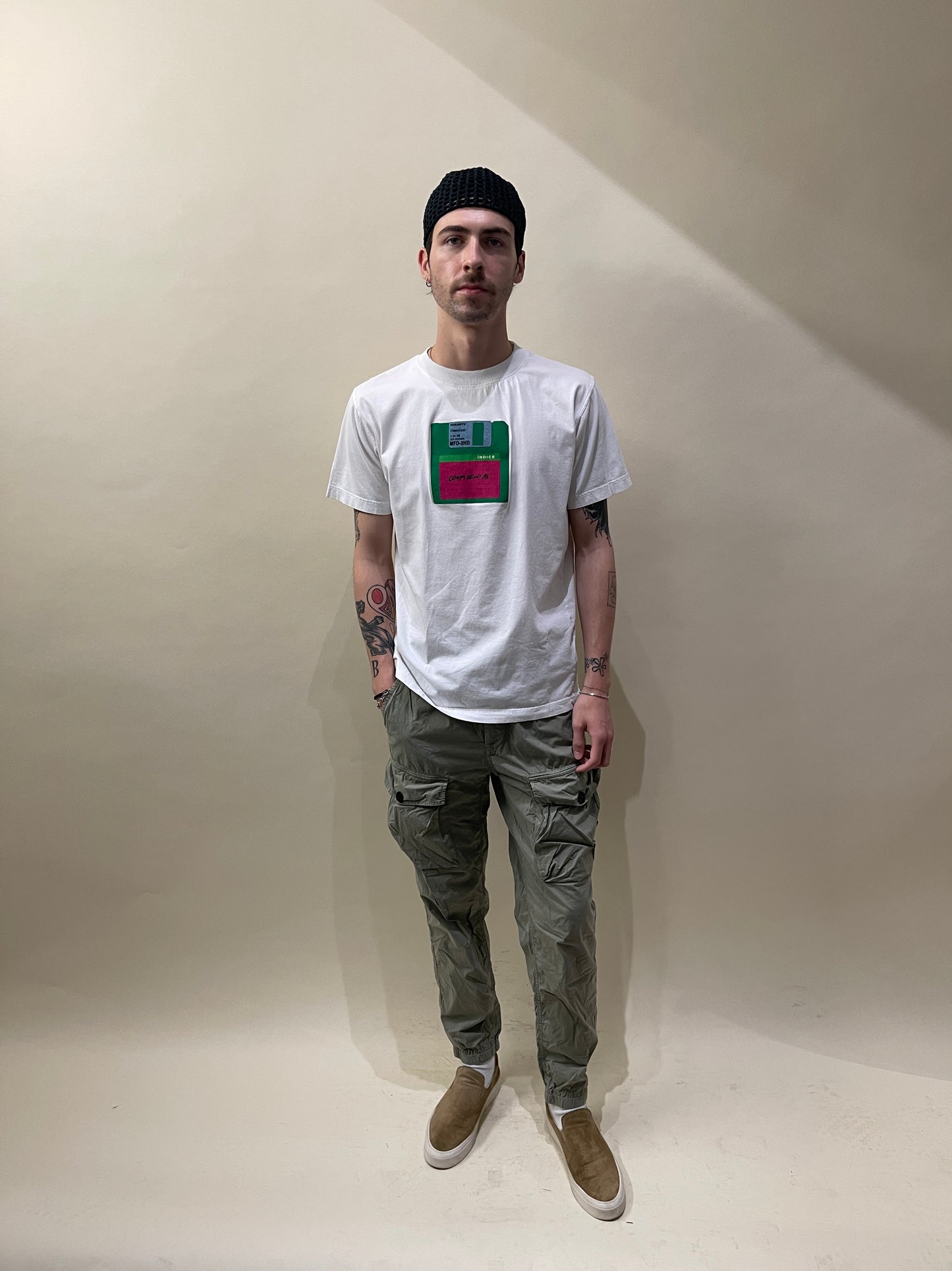 Stone Island Pale Green Lightweight Cotton Cargo Joggers 30