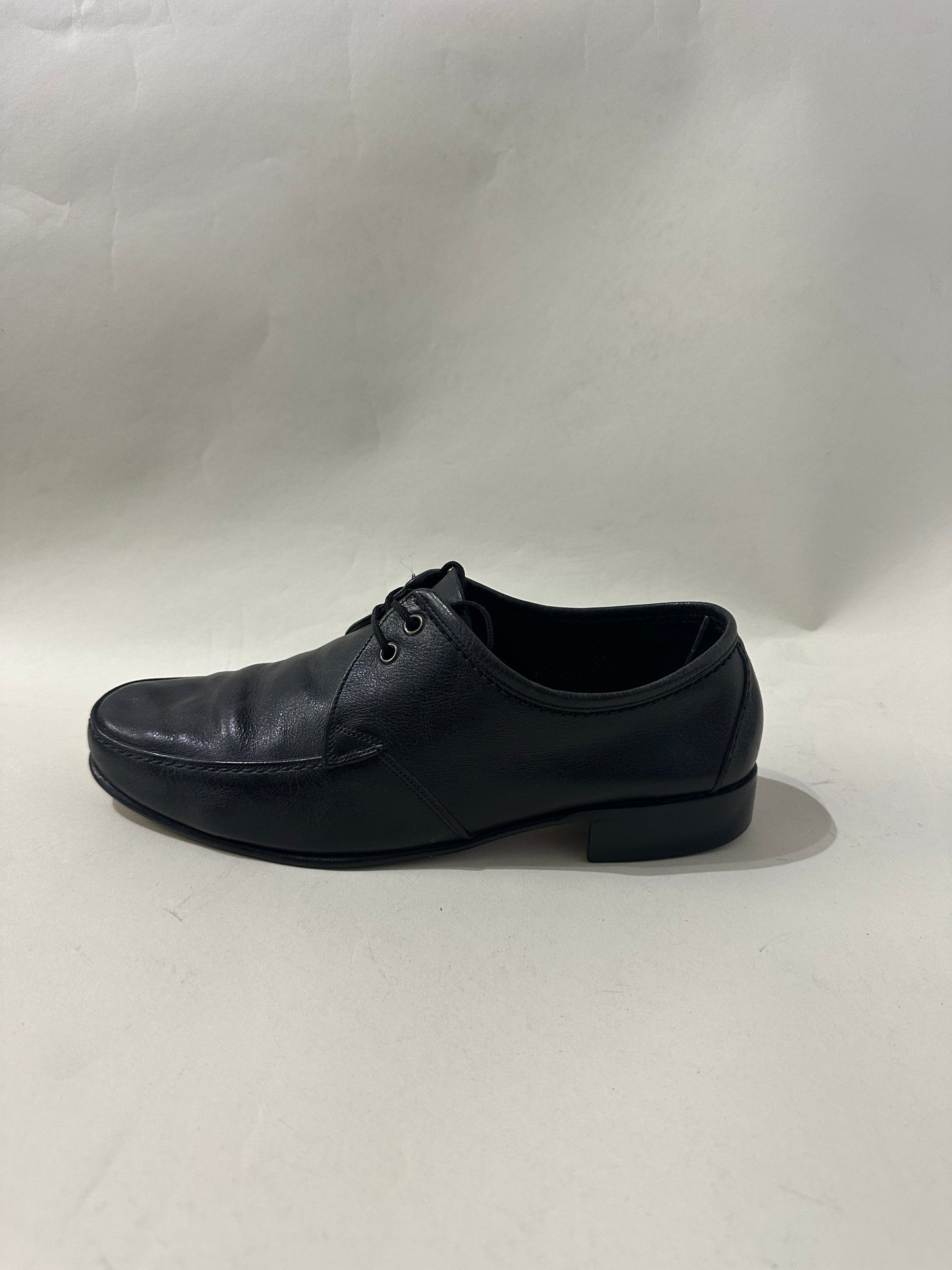 Bally Black Leather Boat Shoe Style Derby Shoes 7 M / 8.5 W