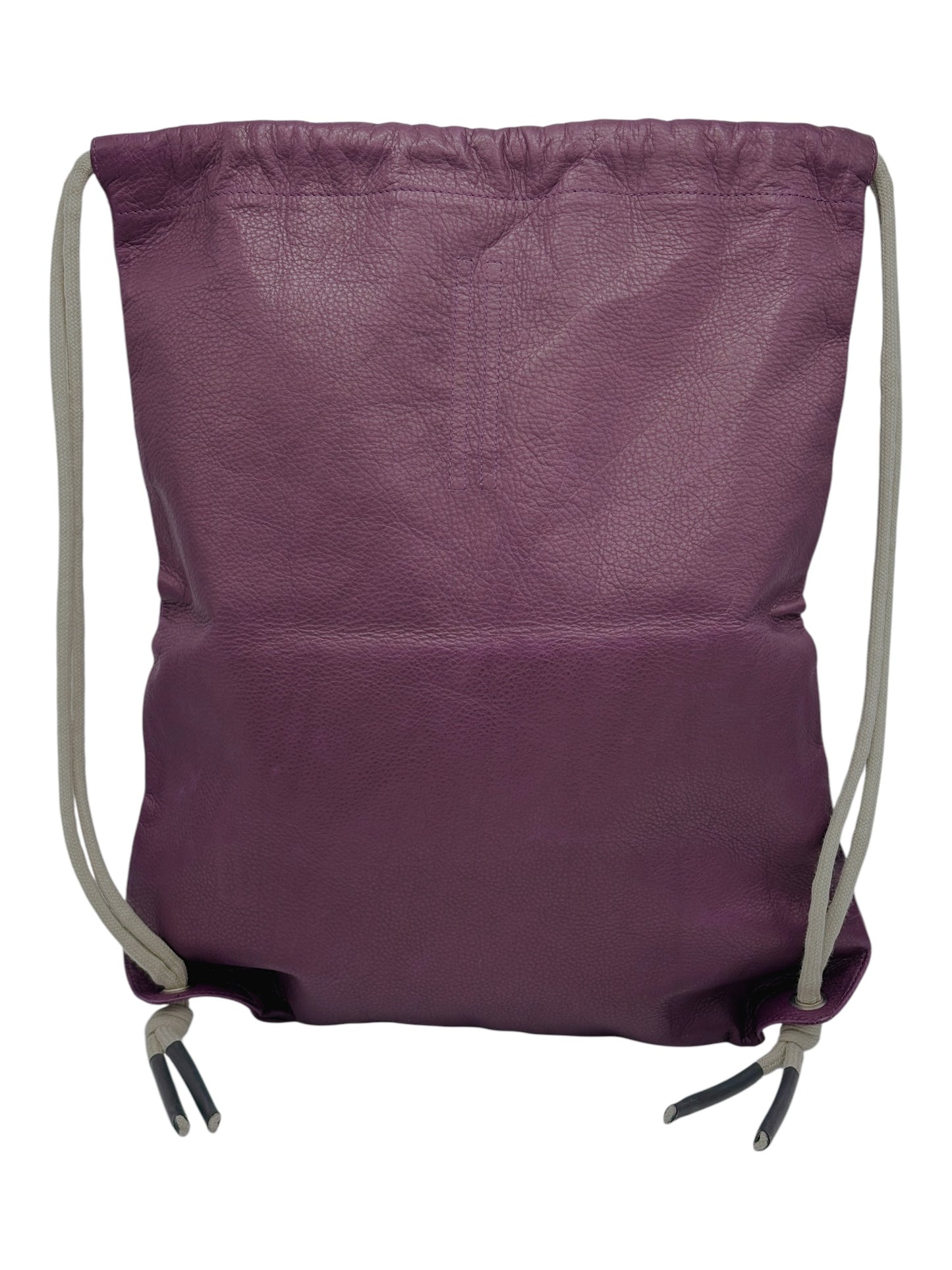 Rick Owens Purple Pebbled Leather Drawstring Backpack