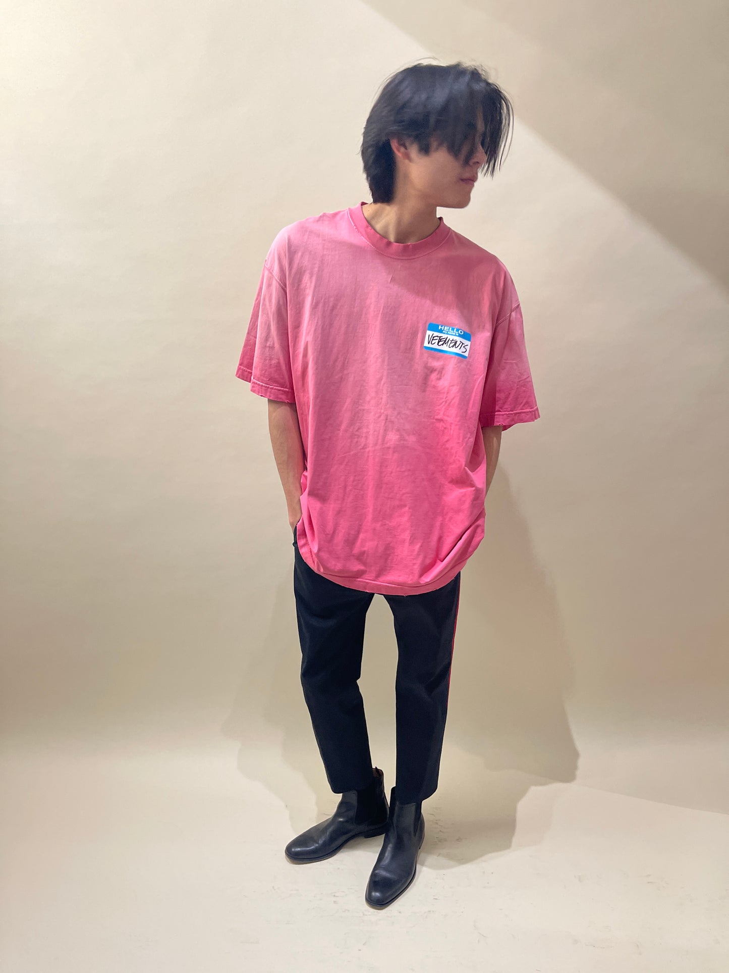 Vetements Pink 'My Name Is' Motif SS T-Shirt Large - L