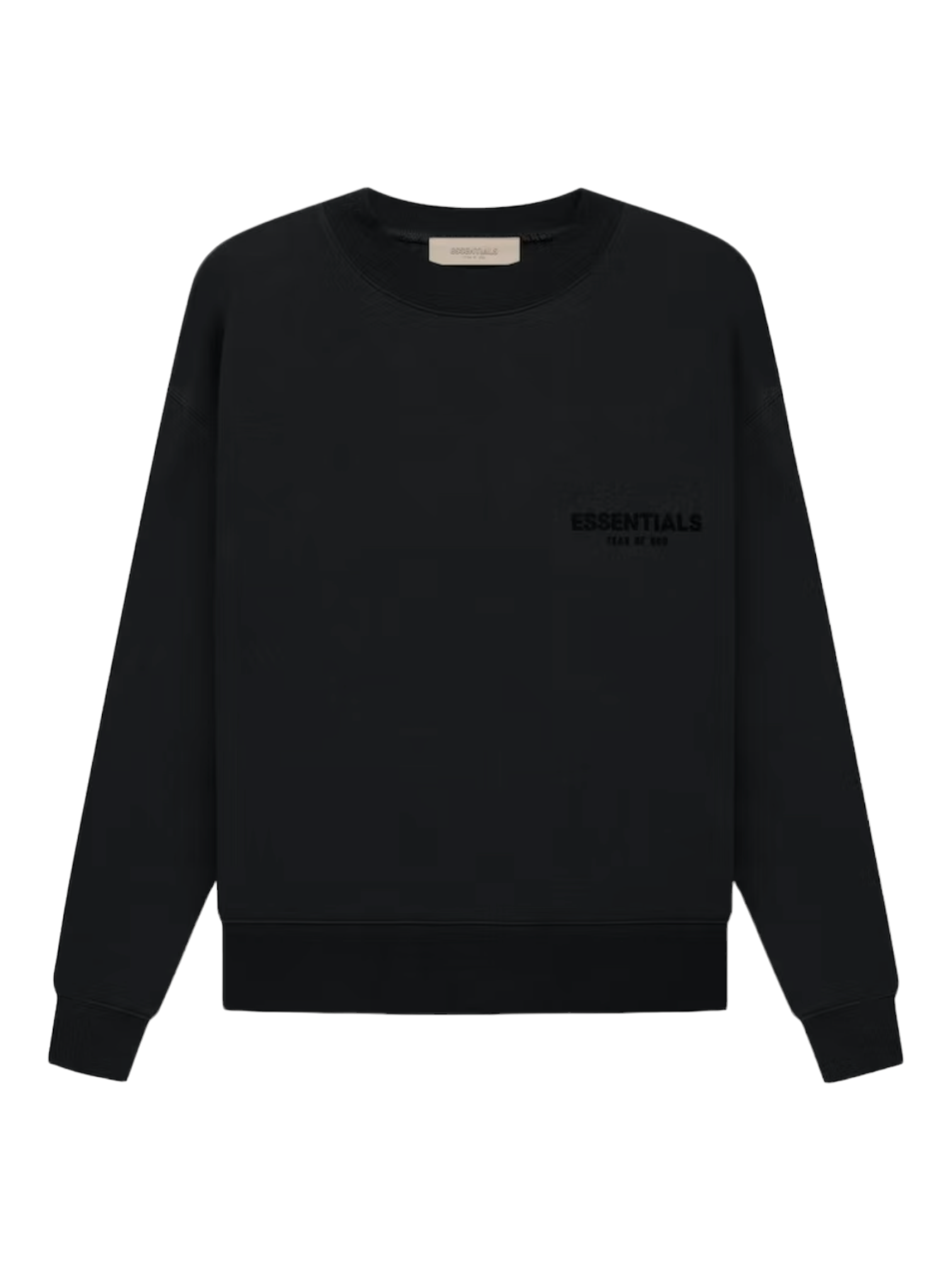 Essentials Fear of God Stretch Limo Black Crewneck Sweatshirt SS22 - Genuine Design Luxury Consignment Calgary, Canada New & Pre-Owned Authentic Clothing, Shoes, Accessories.