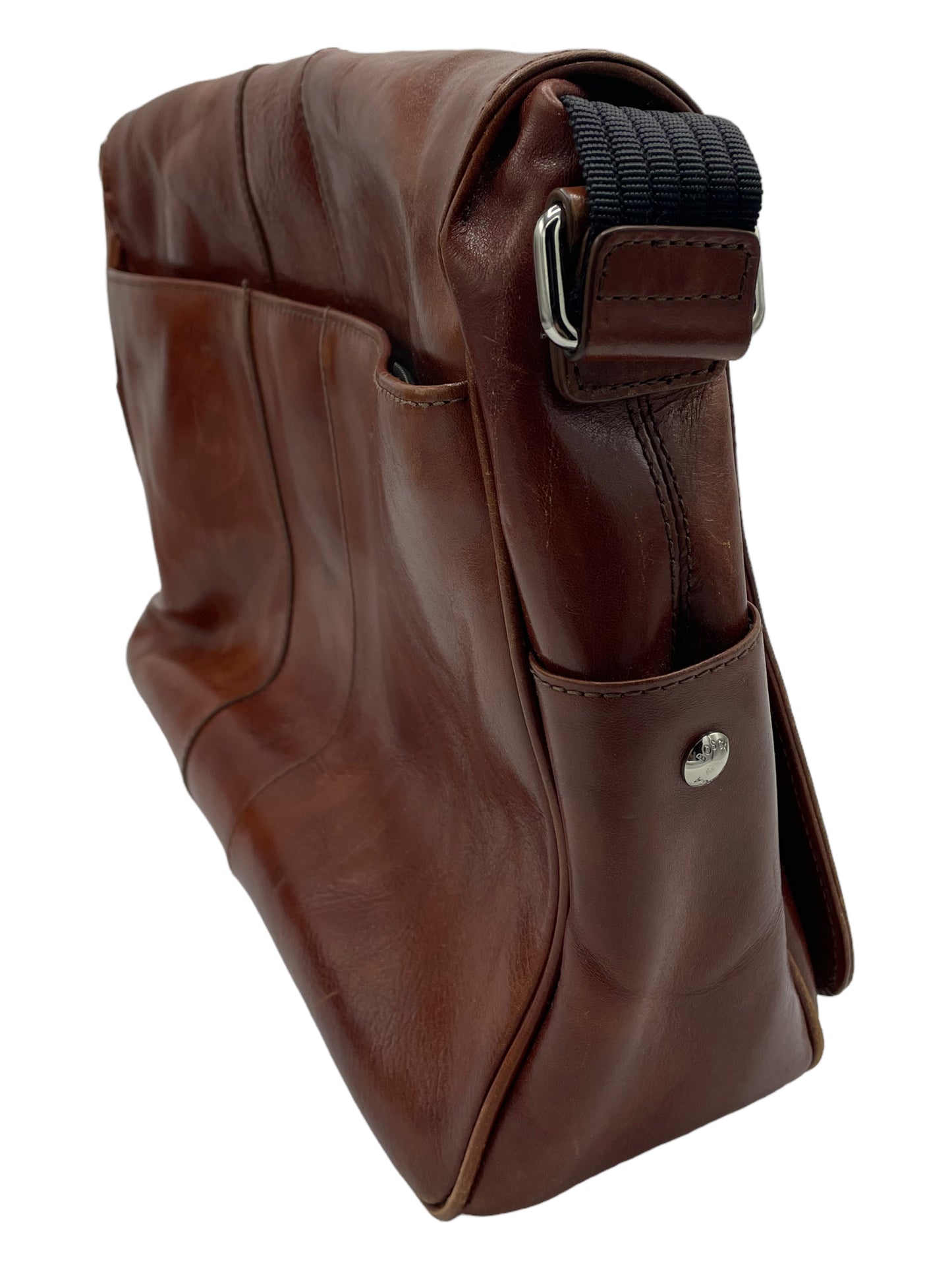 Bosca Dark Brown Old Leather Messenger Bag