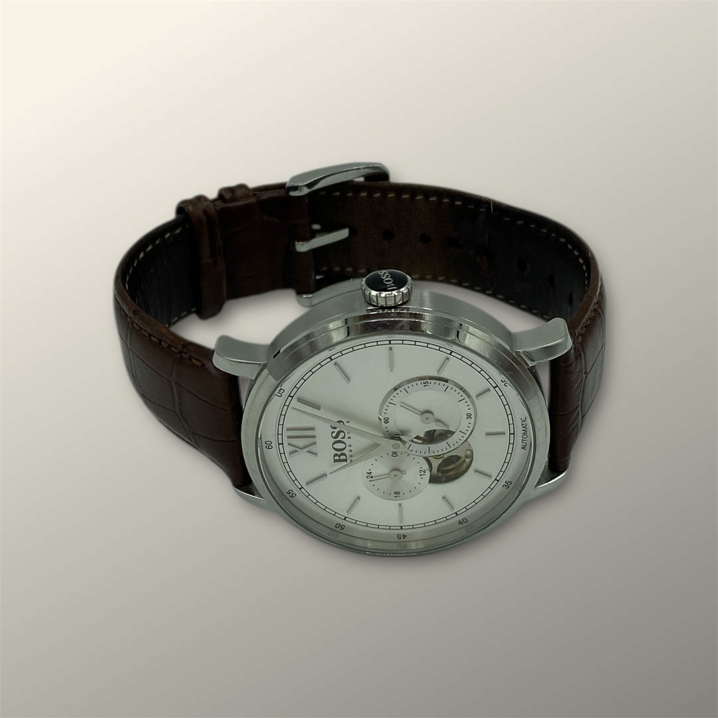 Hugo Boss Brown & Silver Signature Automatic Watch