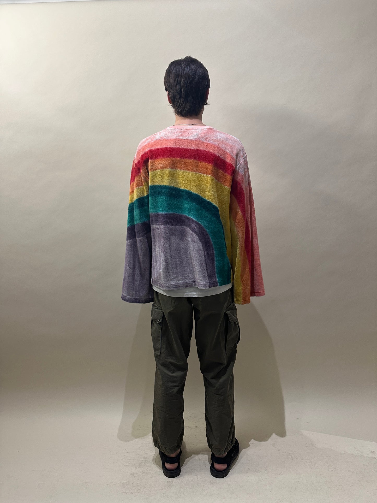 Acne Studios Rainbow Terry Cotton Face Sweater Large - L