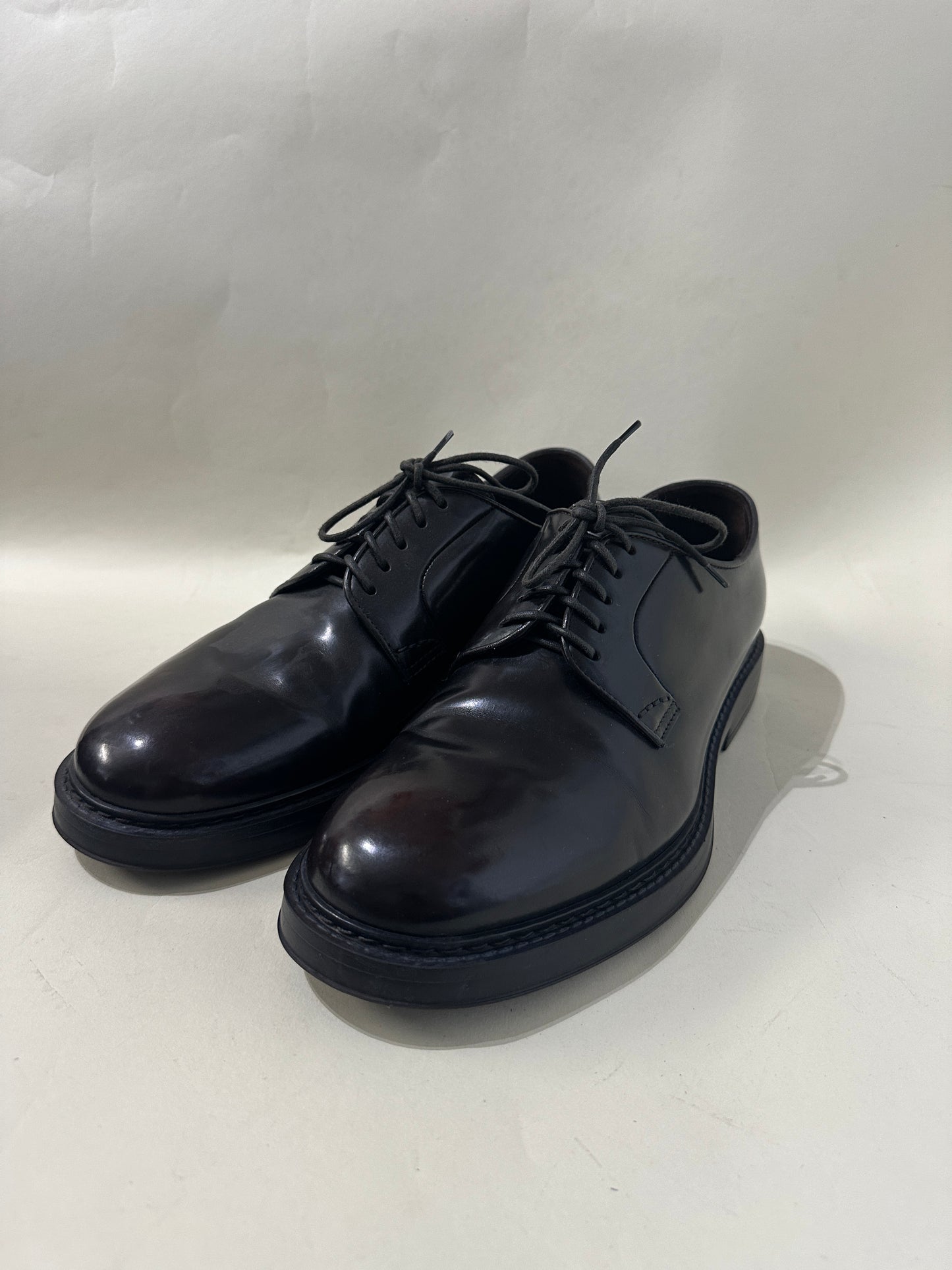 Doucal's Dark Brown Leather Derby Dress Shoes 10.5 M / 12 W