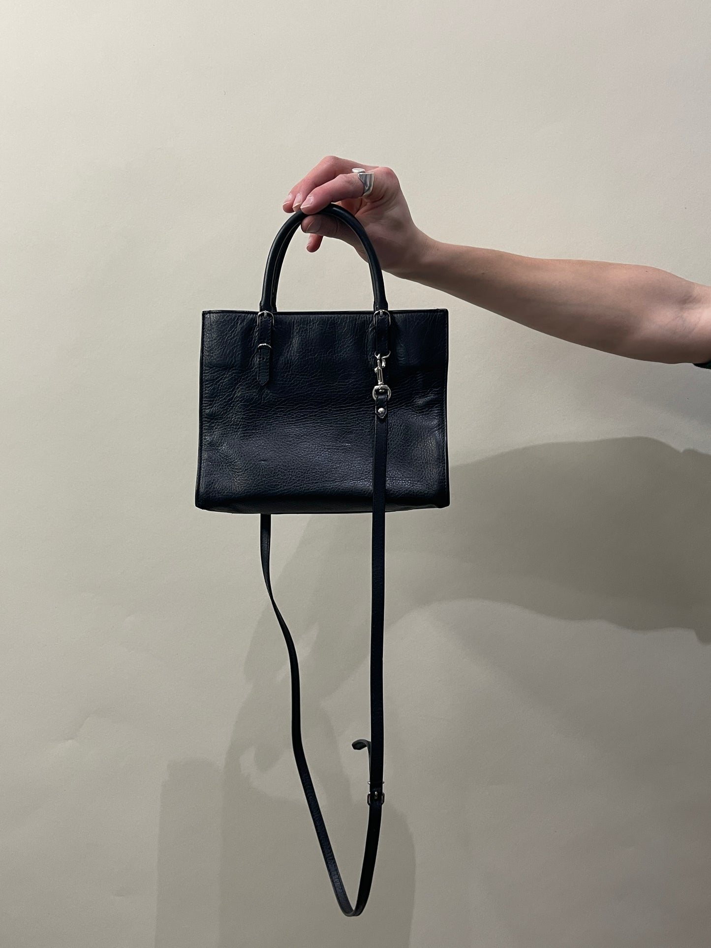 Balenciaga Black Leather Motocross Papier A6 Bag