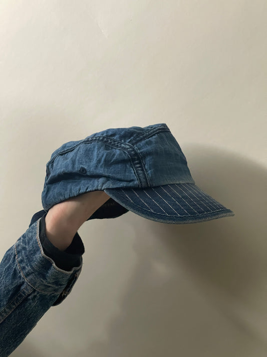 Kapital Indigo Linen Lightweight 5 Panel Hat