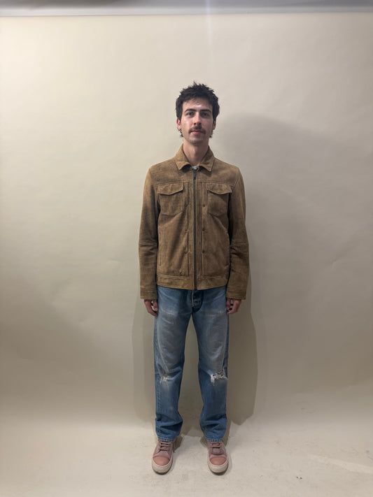 John Varvatos Light Brown Sheepskin Type 2 Style Jacket Medium - M