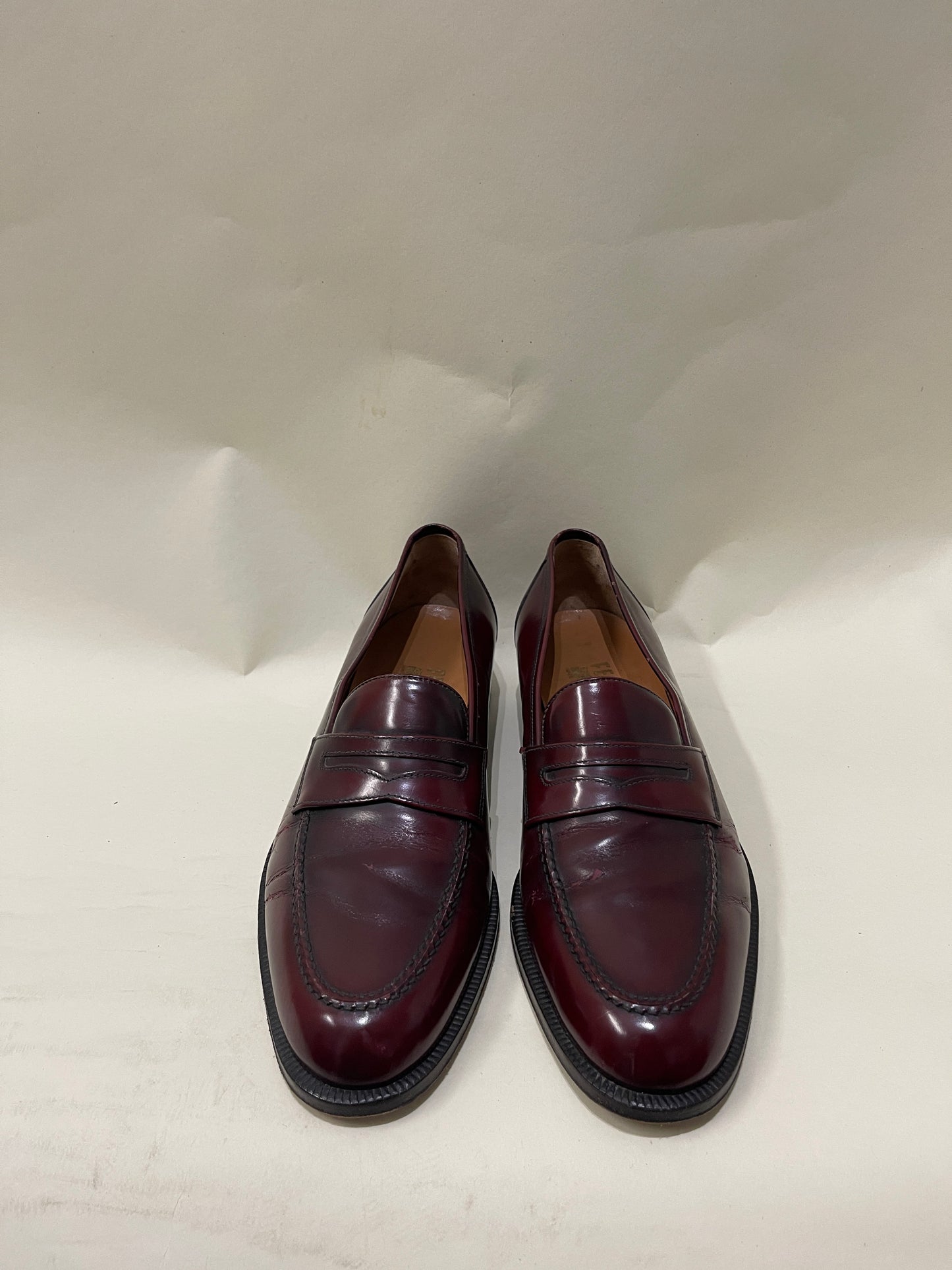 Salvatore Ferragamo Oxblood Leather Penny Loafers 7.5 M / 9 W