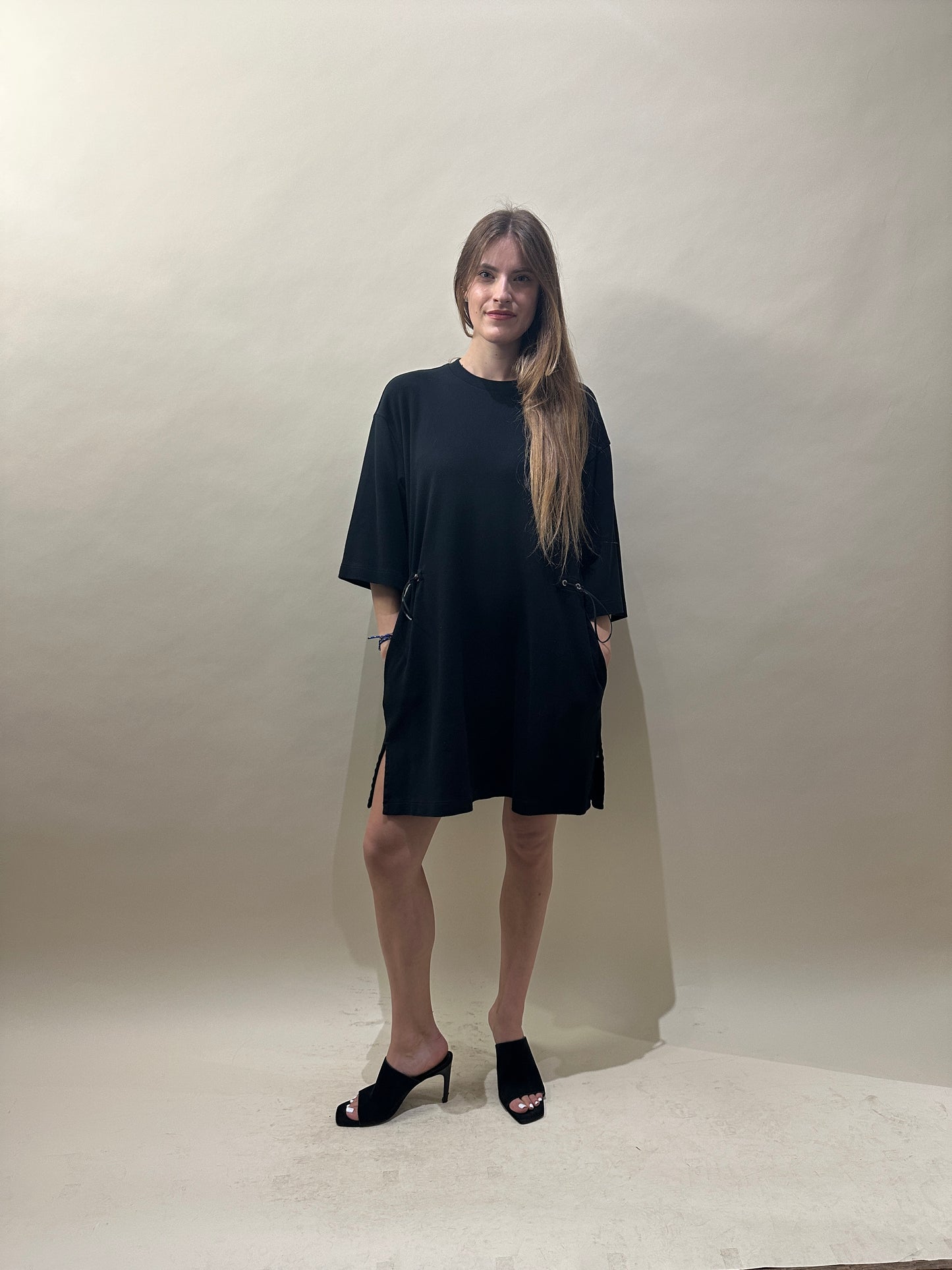 Off-White Black Flock Arrow Coulisse Dress 44