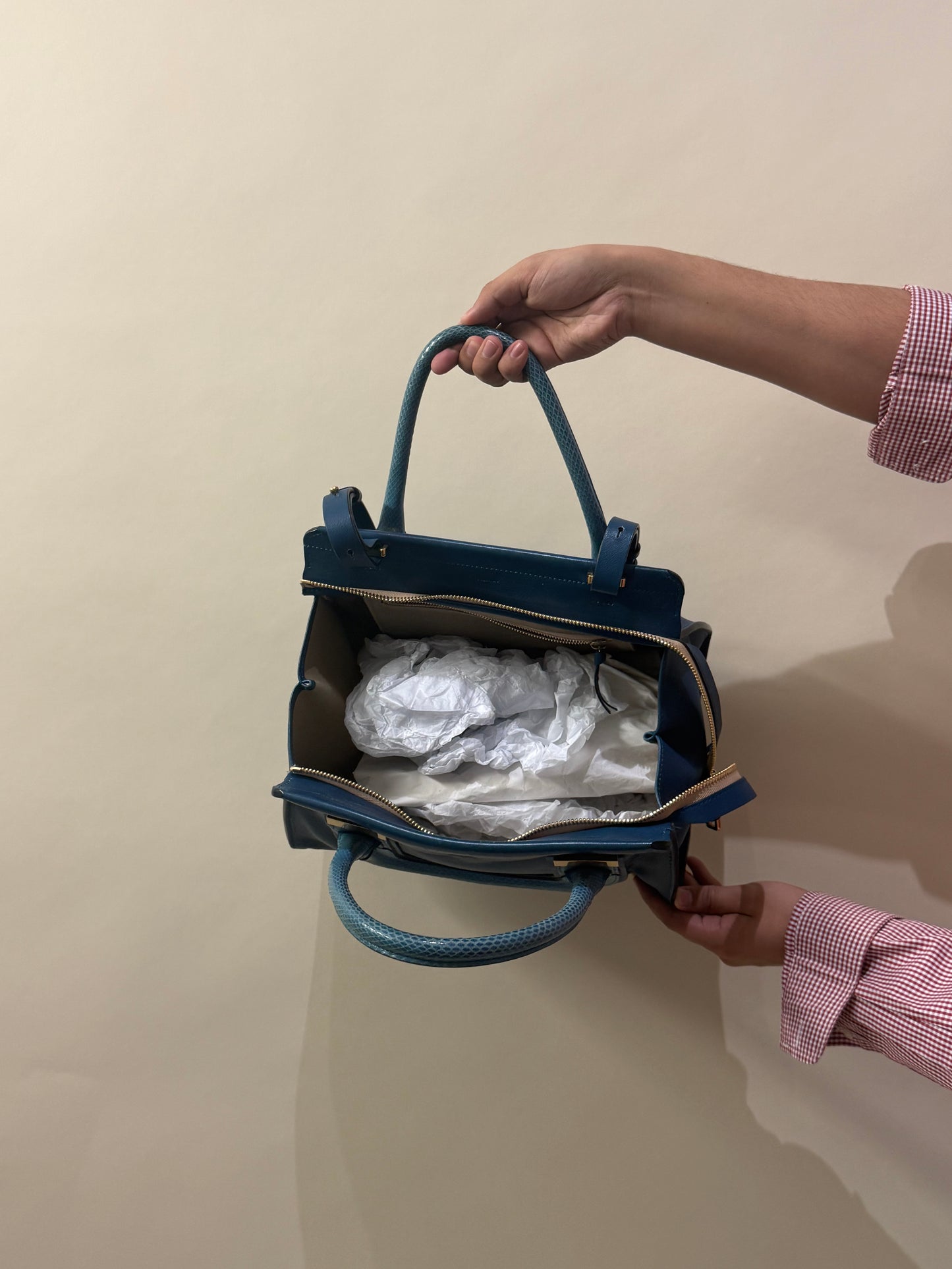 Chloé Multi Blue Mixed Material Everston Convertible Doctor Bag