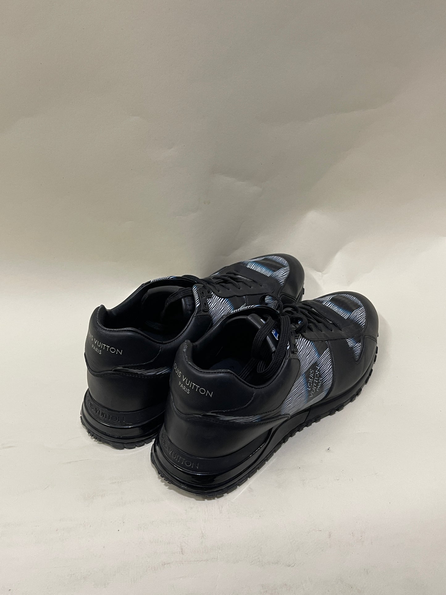 Louis Vuitton Black, White, & Blue Leather Checker Run Away Sneakers 9 M / 10.5 W