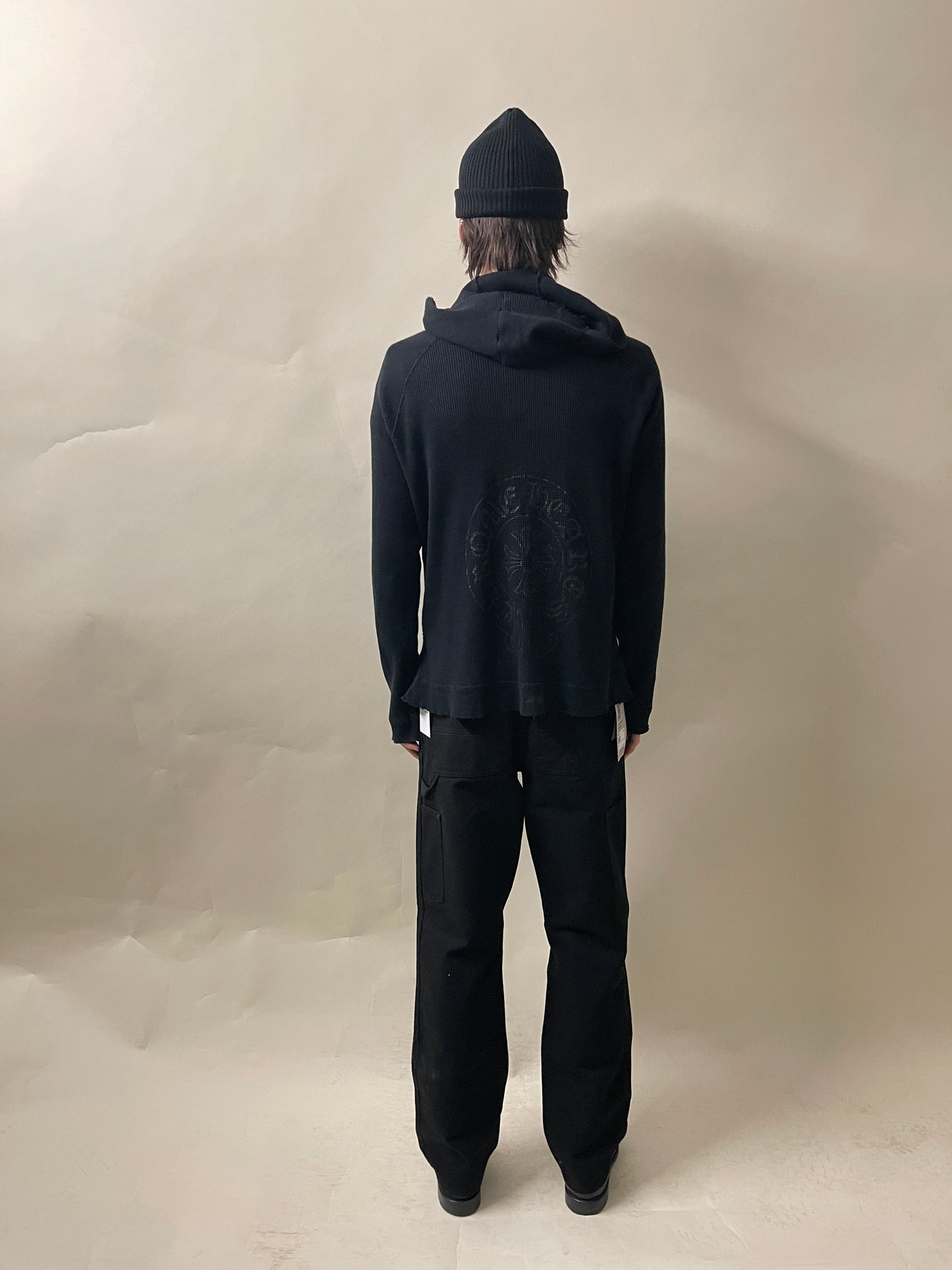 Chrome Hearts Black Cotton Thermal Horseshoe Hoodie Medium - M