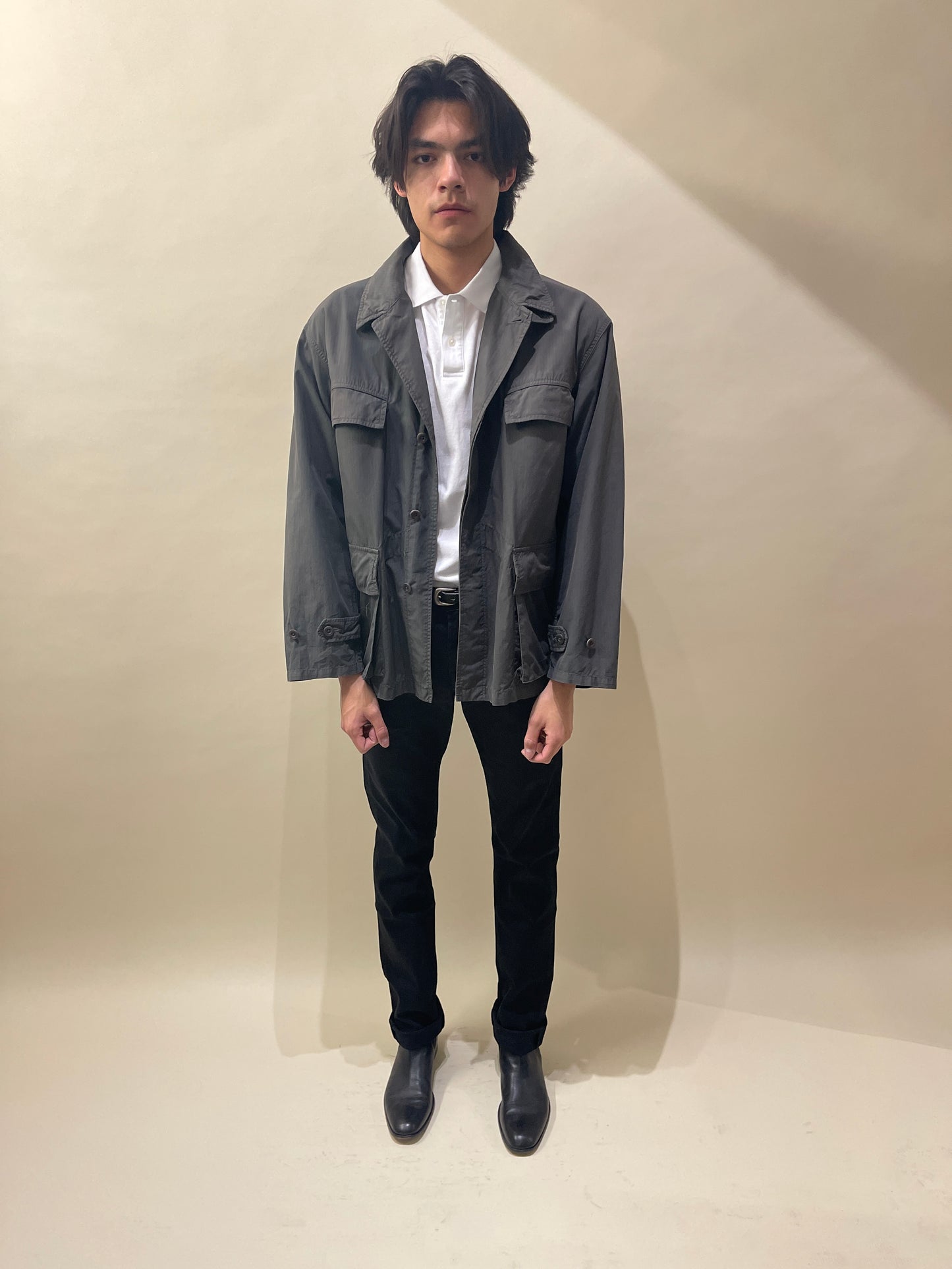 Kaptain Sunshine Grey Cotton Ripstop Lightweight Army Jacket 42