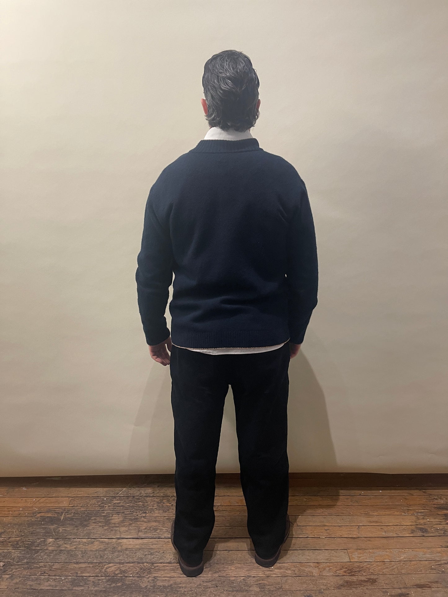 Eleventy Navy Blue Wool Cashmere Knit Blazer Sweater XXL
