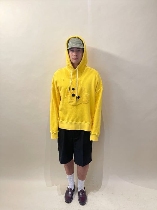 Palm Angels Yellow Chenille Teddy Patch Hoodie Extra Large - XL