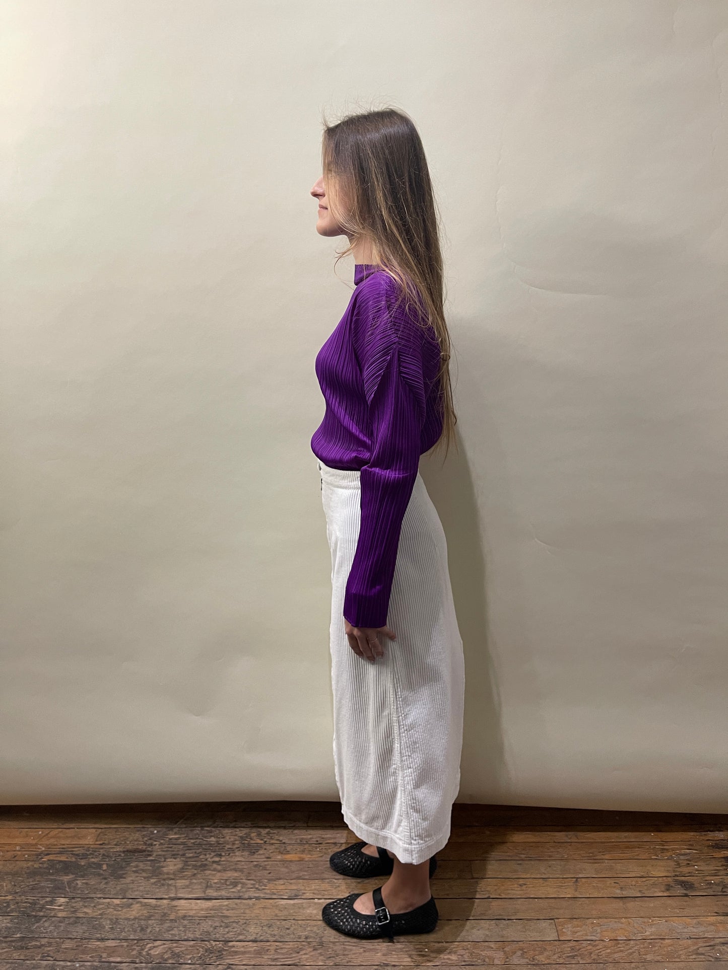 Eckhaus Latta White Cotton Corduroy Front Zip Skirt Medium - M