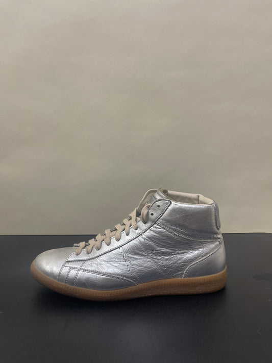 Maison Margiela Silver Leather High Top Sneakers 8 M / 9.5 W