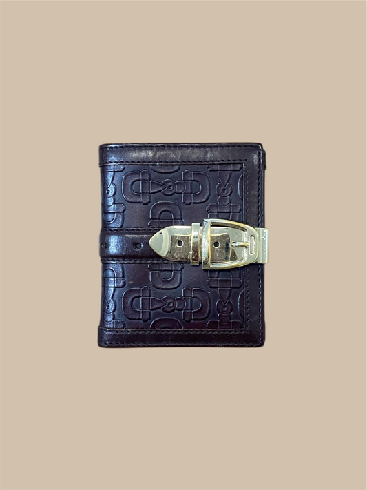 Gucci Dark Brown Leather Horsebit Pattern Bifold Wallet