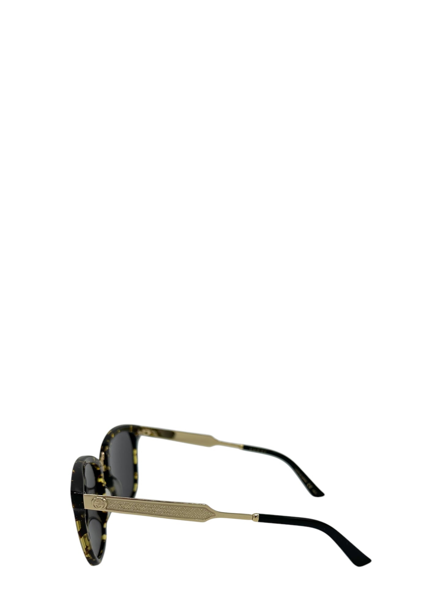 Gucci Black & Gold Tortoiseshell GG0073S Sunglasses