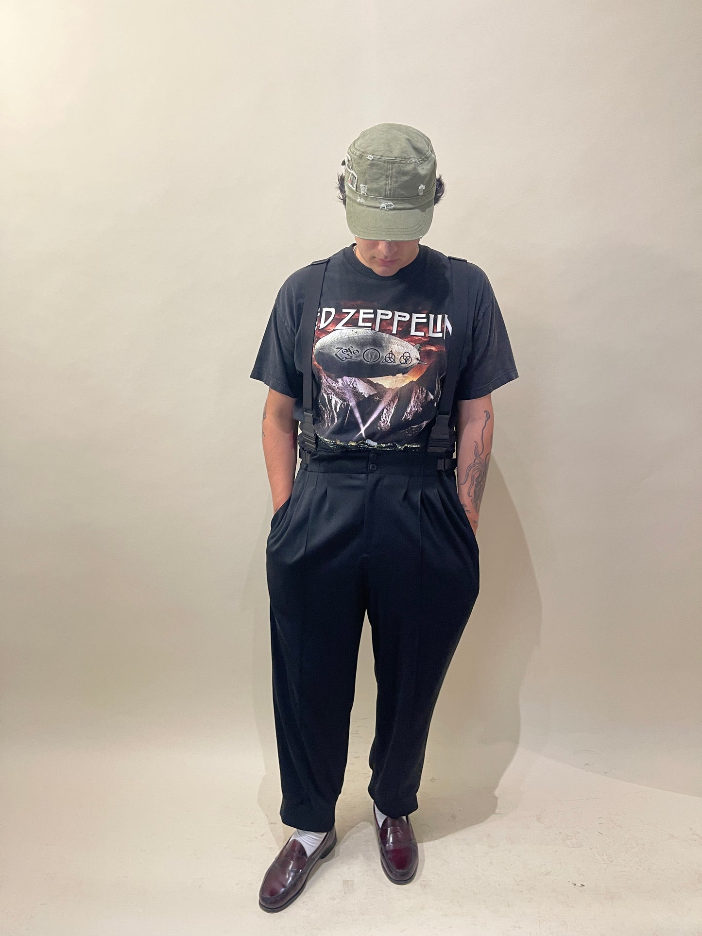 Y-3 Black Triple Pleated Suspender Track Pants Large - L