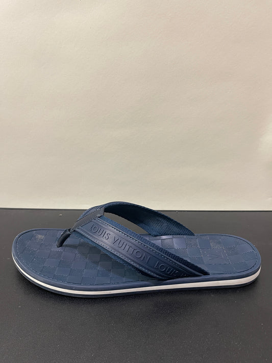 Louis Vuitton Dark Blue Checkered Flip Flops 10 M / 11.5 W