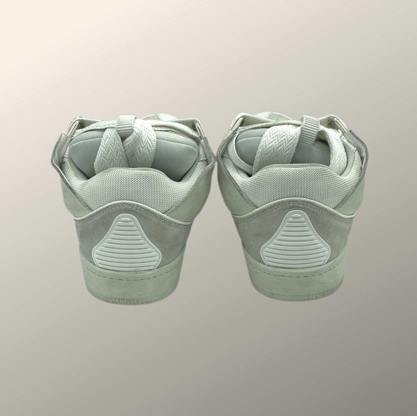 Lanvin White Leather & Suede Curb Sneakers 11 M / 12.5 W