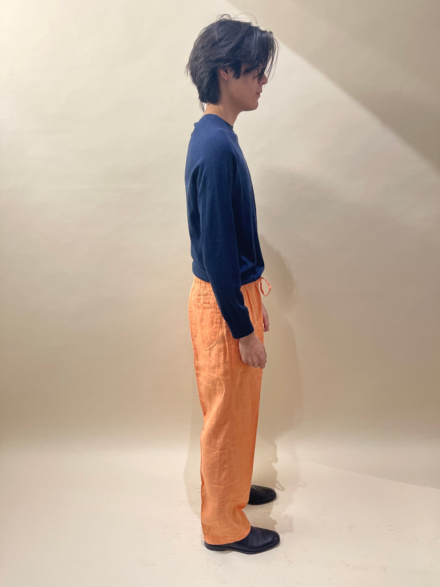 ZegnaSport Orange Linen Straight Fit Easy Pants Large - L