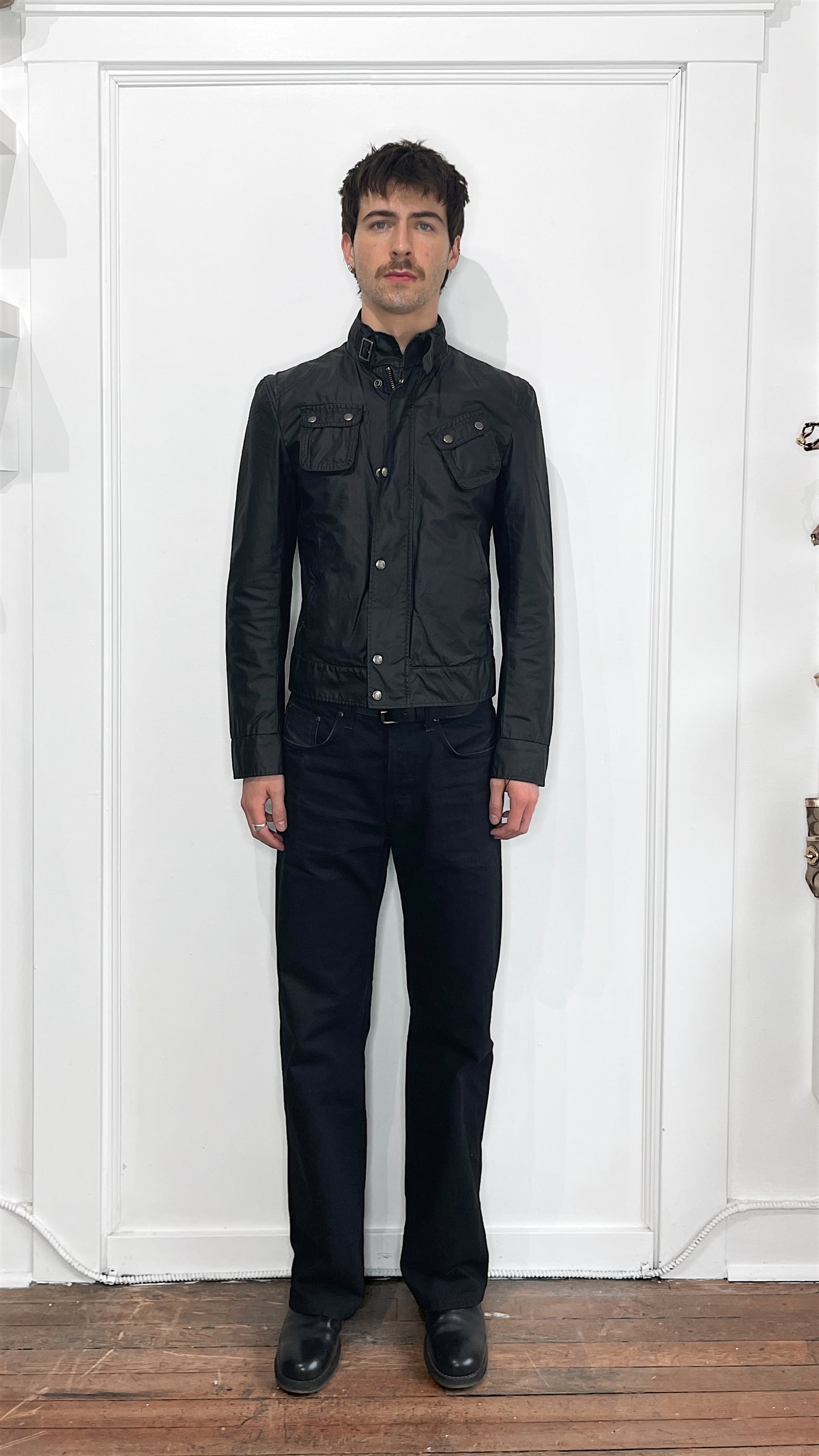 J.Lindeberg Black Waxed Short Jacket Small
