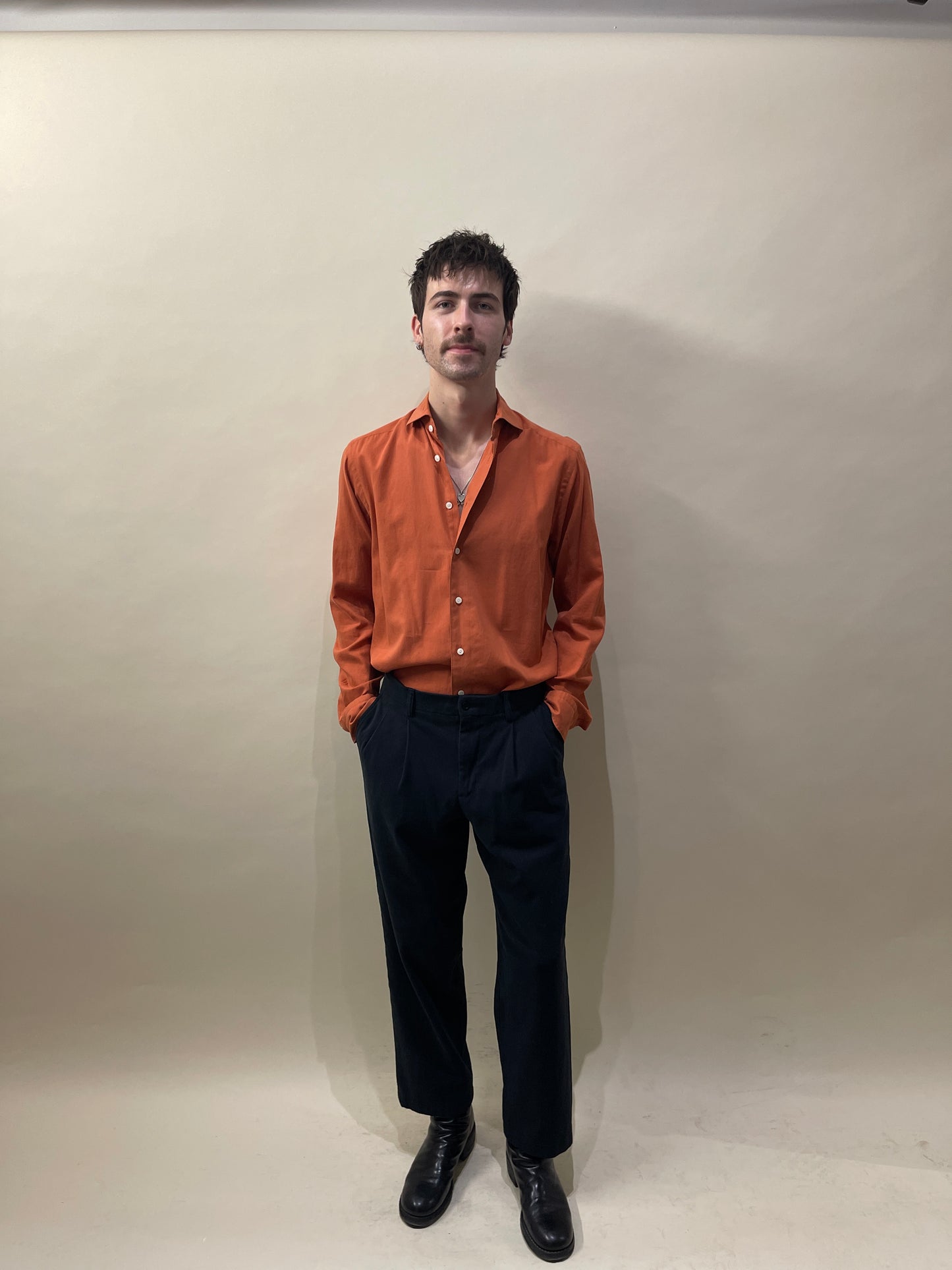 Eton Burnt Orange Light Cotton Dress Shirt 15.5