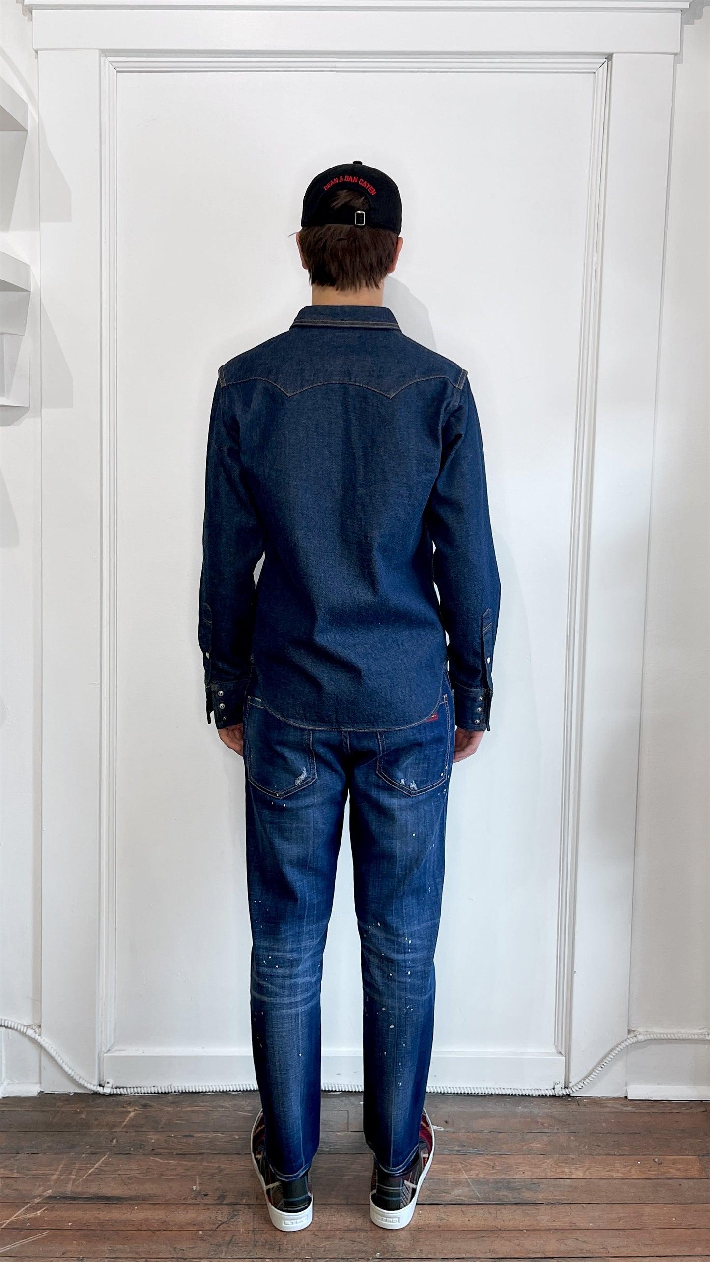 Studio D'artisan Indigo Snap Button Western Overshirt 38