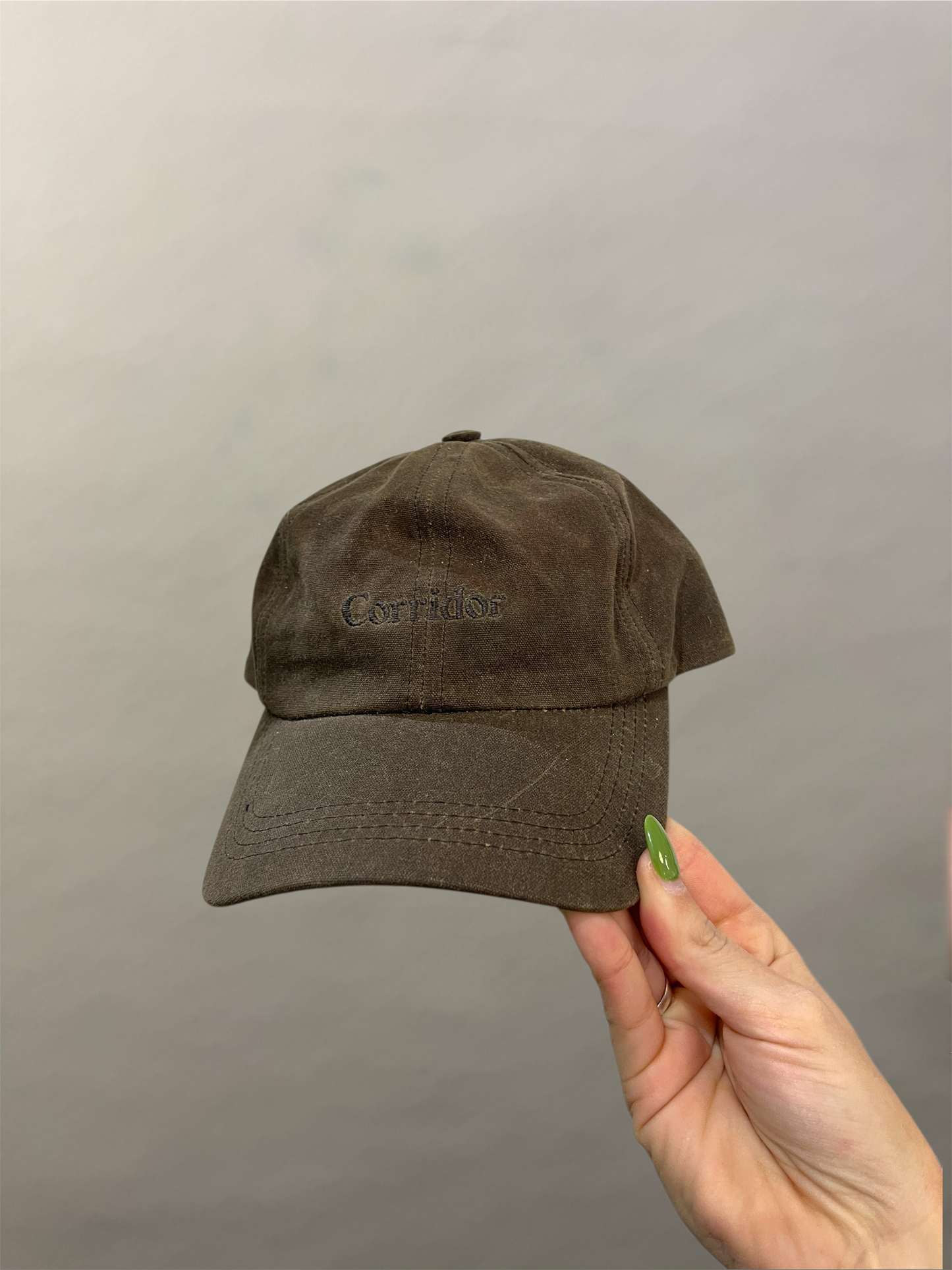 Corridor Brown Waxed Cotton Baseball Cap