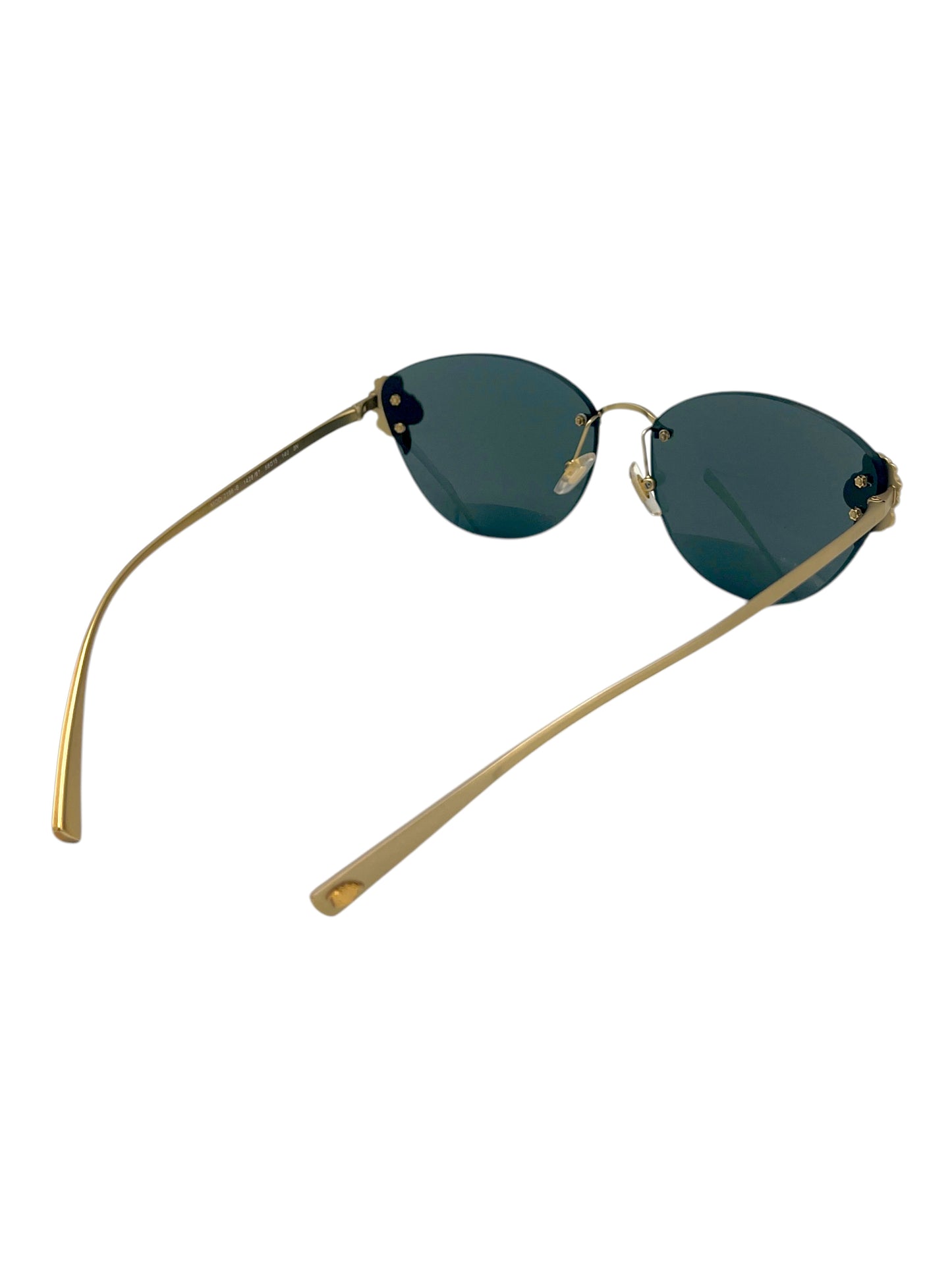 Versace Gold Gem Encrusted Frameless Sunglasses