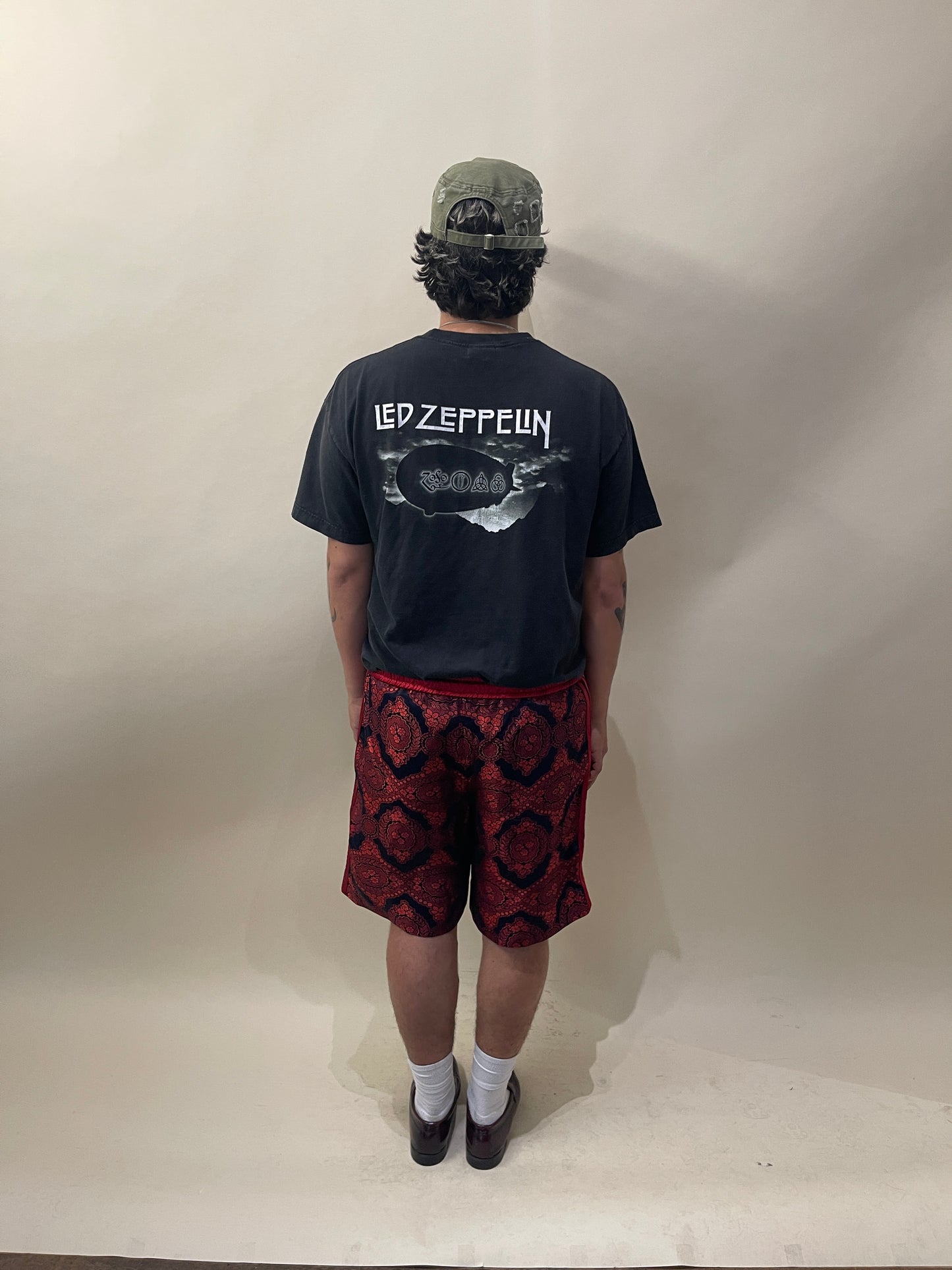 Gucci Red & Navy Floral Brocade Shorts 36