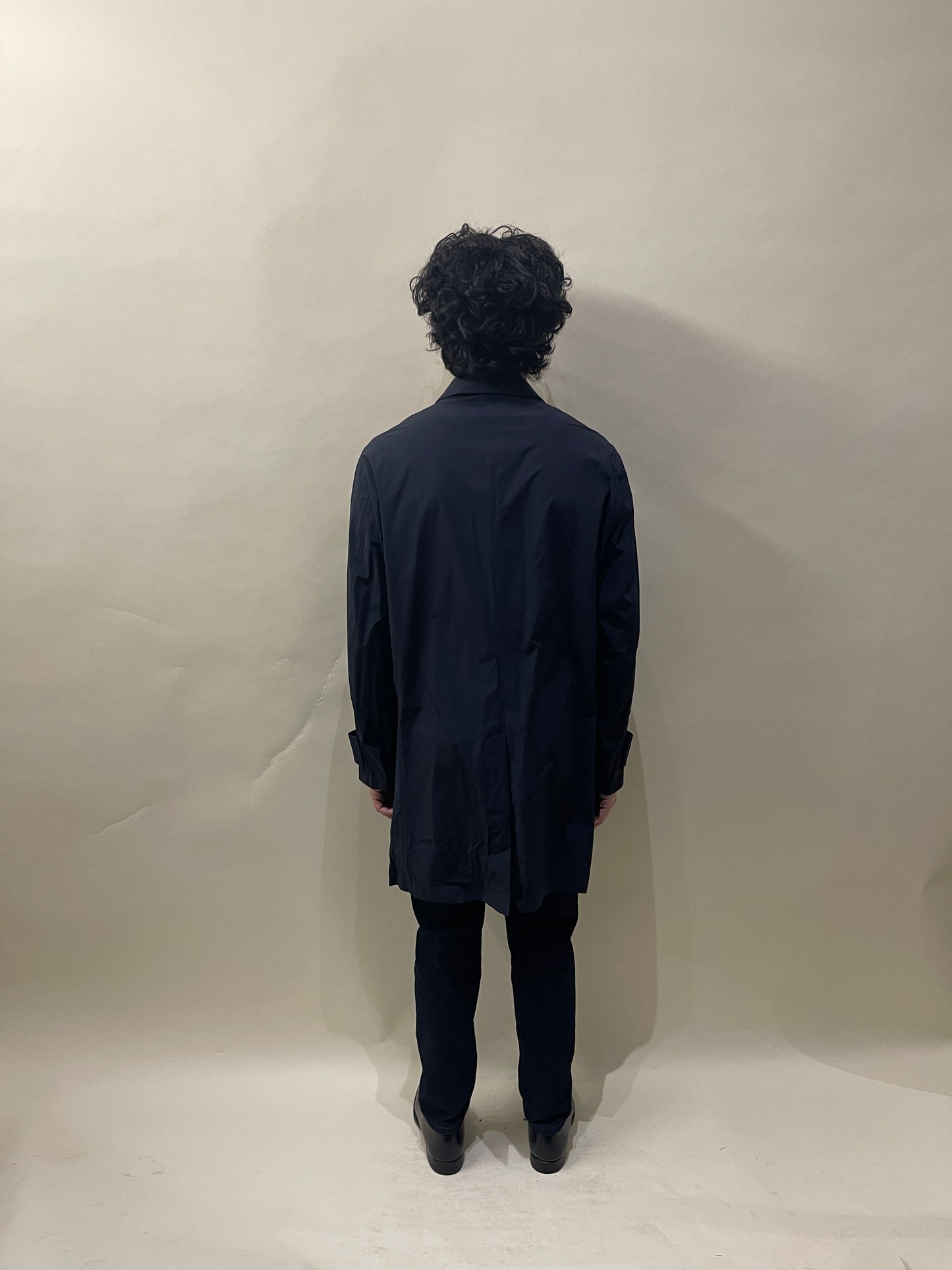 Brunello Cucinelli Navy Blue Polyamide Blend Lightweight Unlined Coat 42