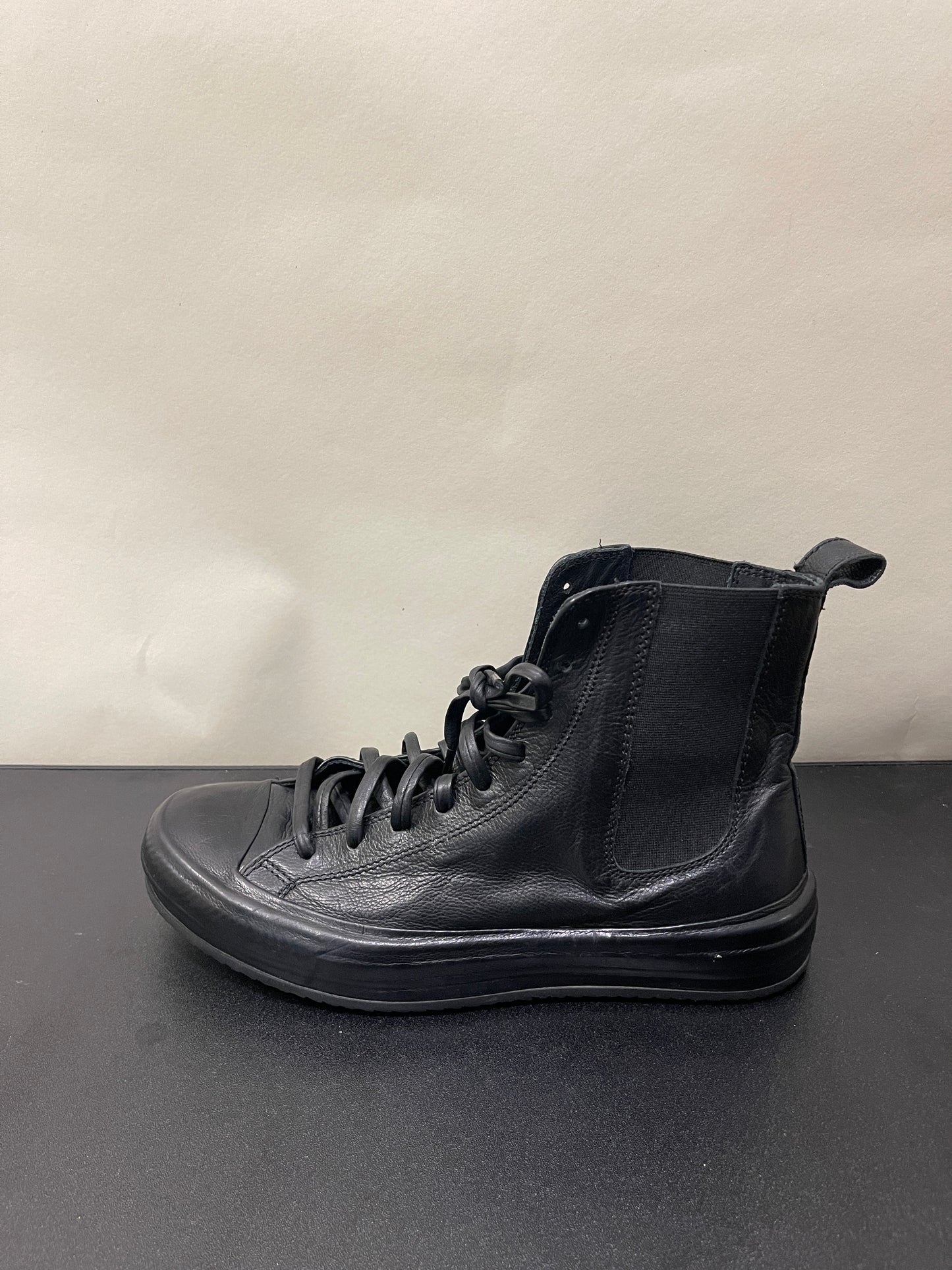 Officine Creative Black Leather Cap Toe Chelsea Sneakers 7 M / 8.5 W