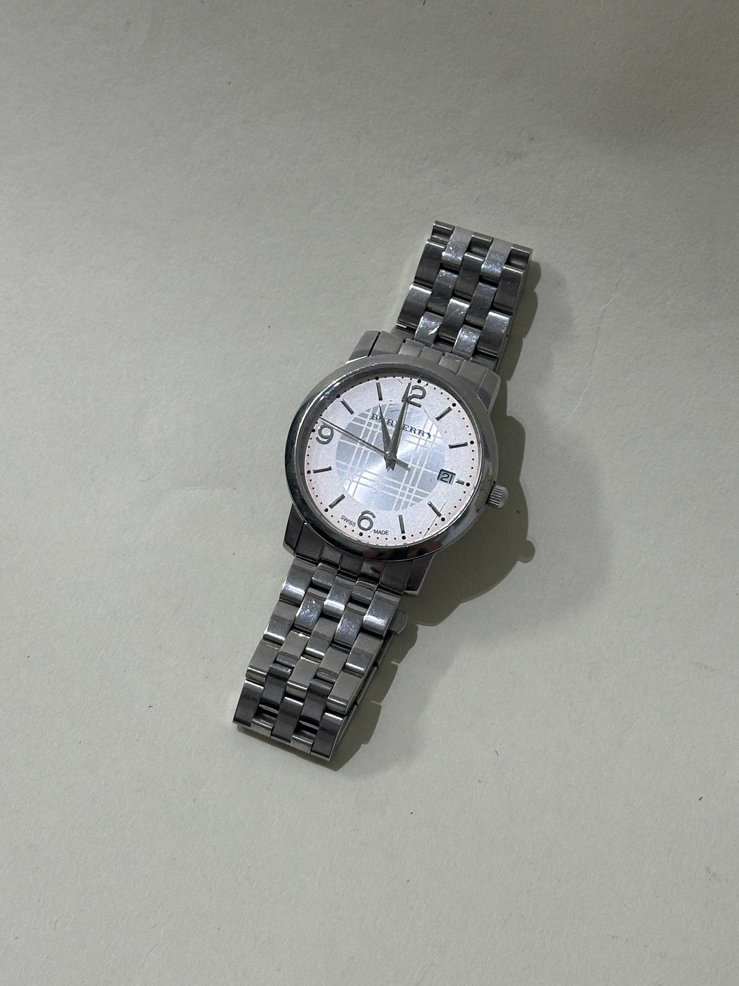 Burberry Silver Nova Check Dial Stainless Steel Watch