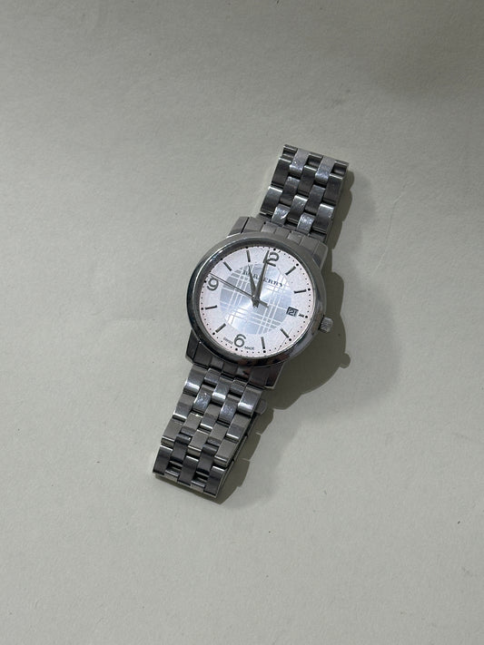 Burberry Silver Nova Check Dial Stainless Steel Watch