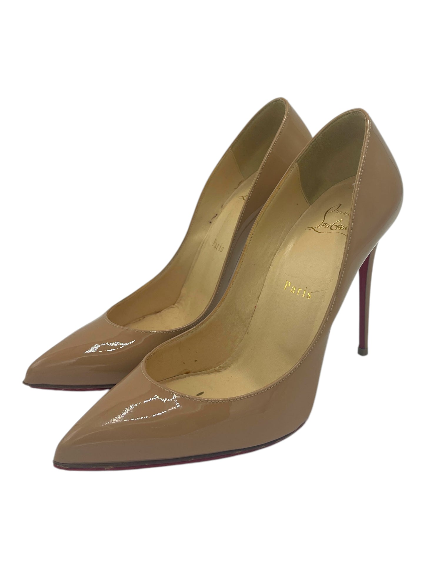 Christian Louboutin Beige Patent Leather Kate Pumps 7 M / 8.5 W