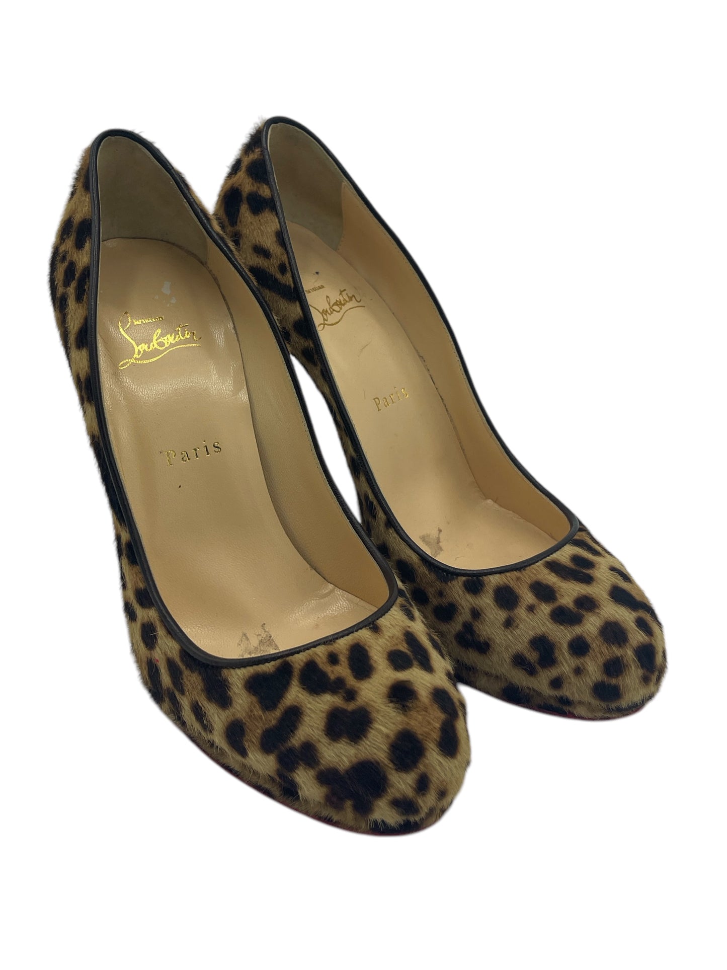 Christian Louboutin Tan Cheetah Print Hairy Kate Pumps