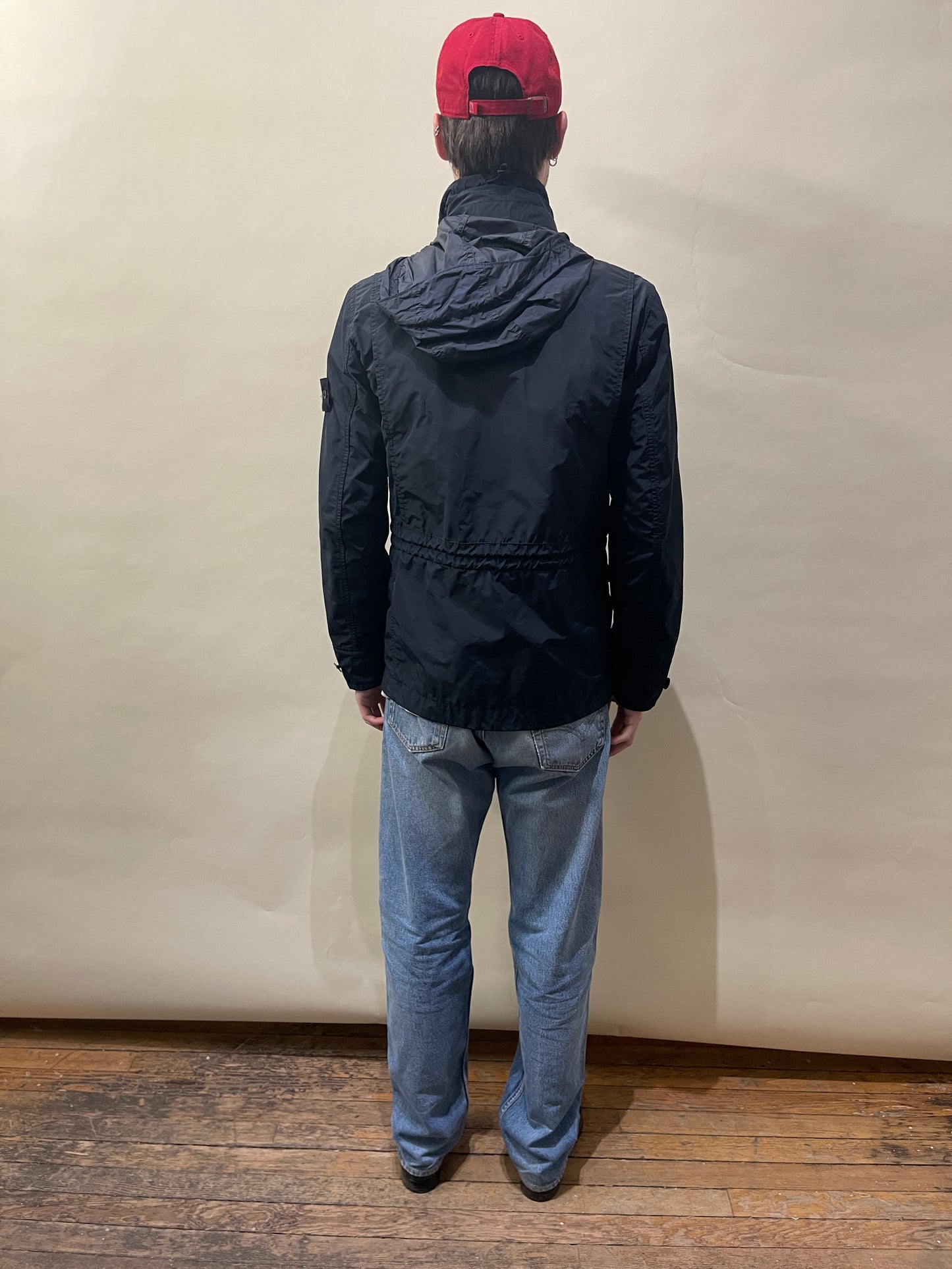 Stone Island Navy Blue Lightweight Nylon Field Jacket Small - S