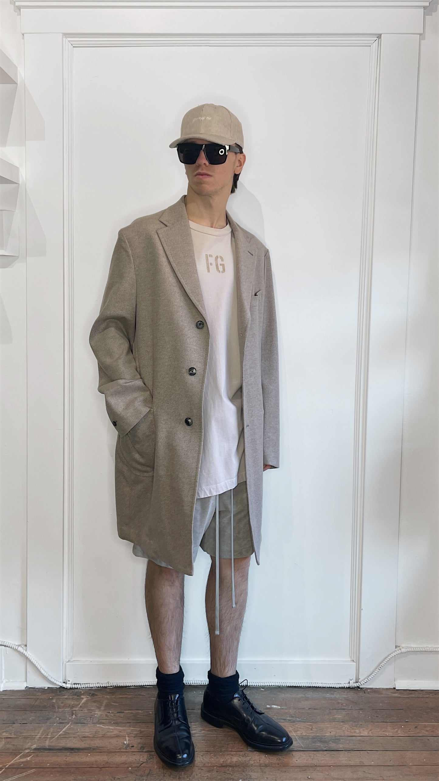 Atelier Munro Light Beige Twill Overcoat 44R