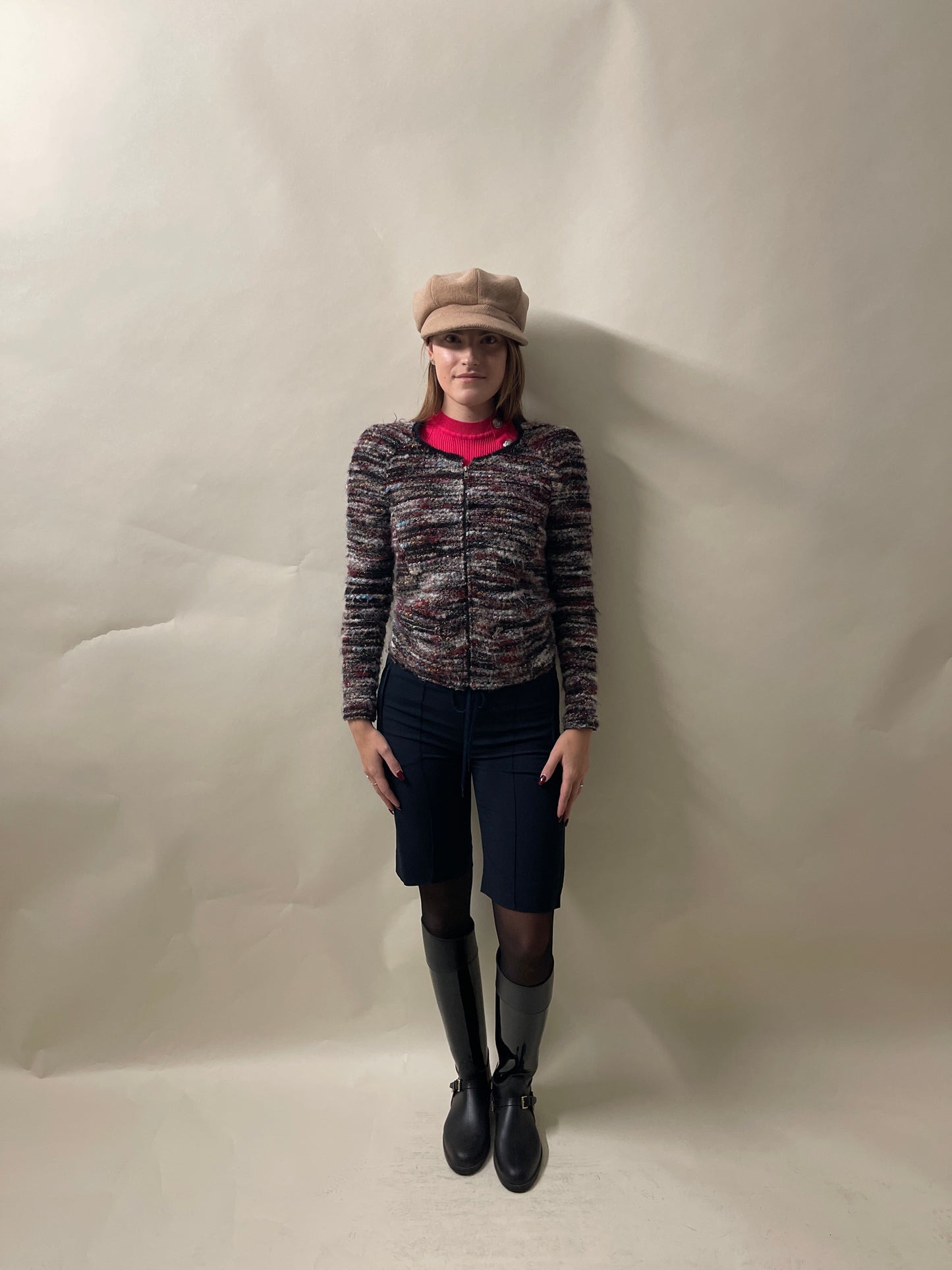 Isabel Marant Étoile Multicolour Hairy Knit Zip Up Jacket 38