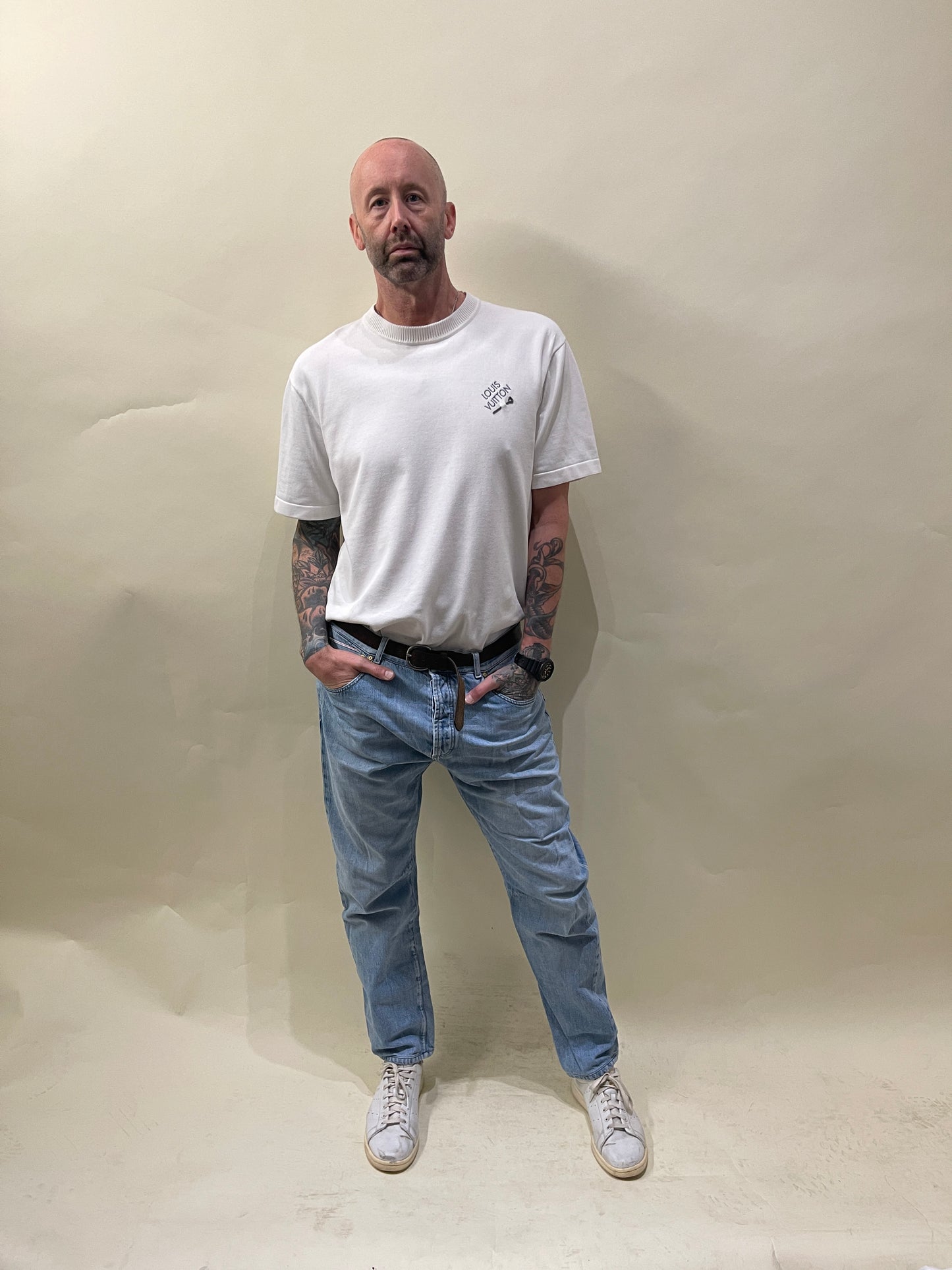 Louis Vuitton White Cotton Knit Signature T-Shirt XXL