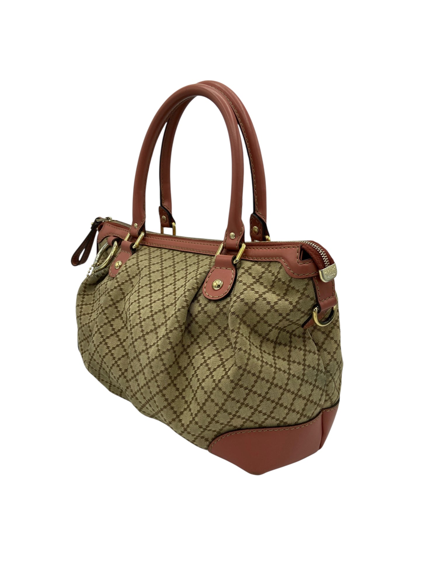 Gucci Beige & Pink Sukey Two Way Shoulder Bag