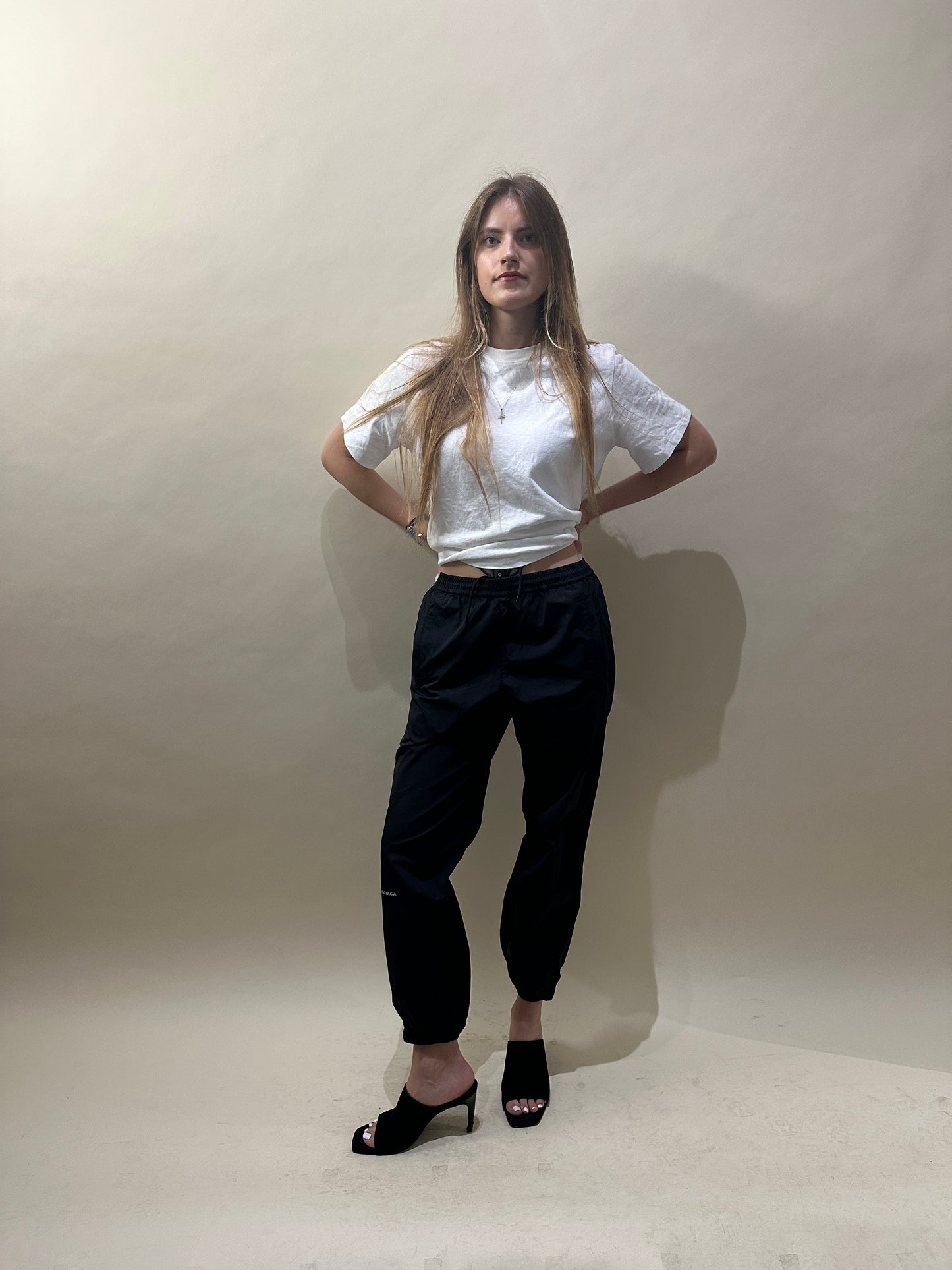 Balenciaga Navy Blue Nylon Track Pants Medium - M